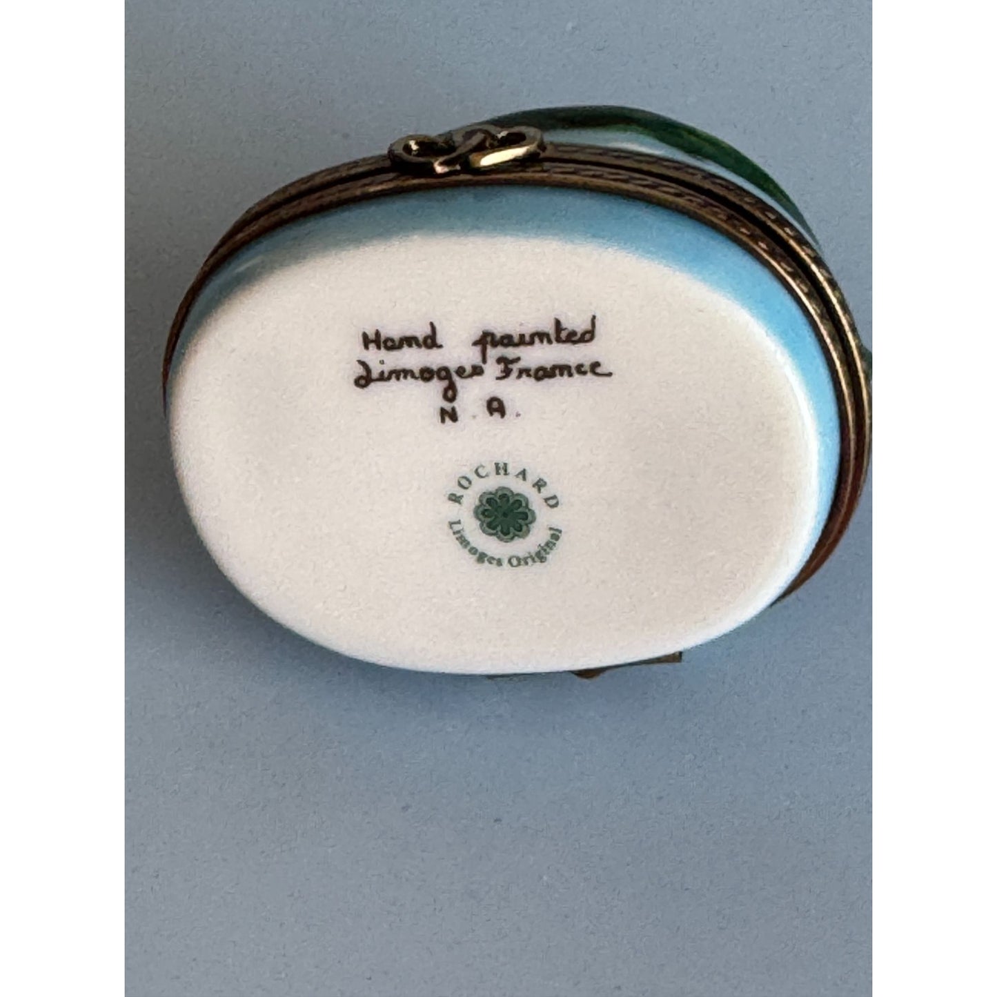 Hand-Painted Rochard Limoges France Frog Couple Porcelain Trinket Box