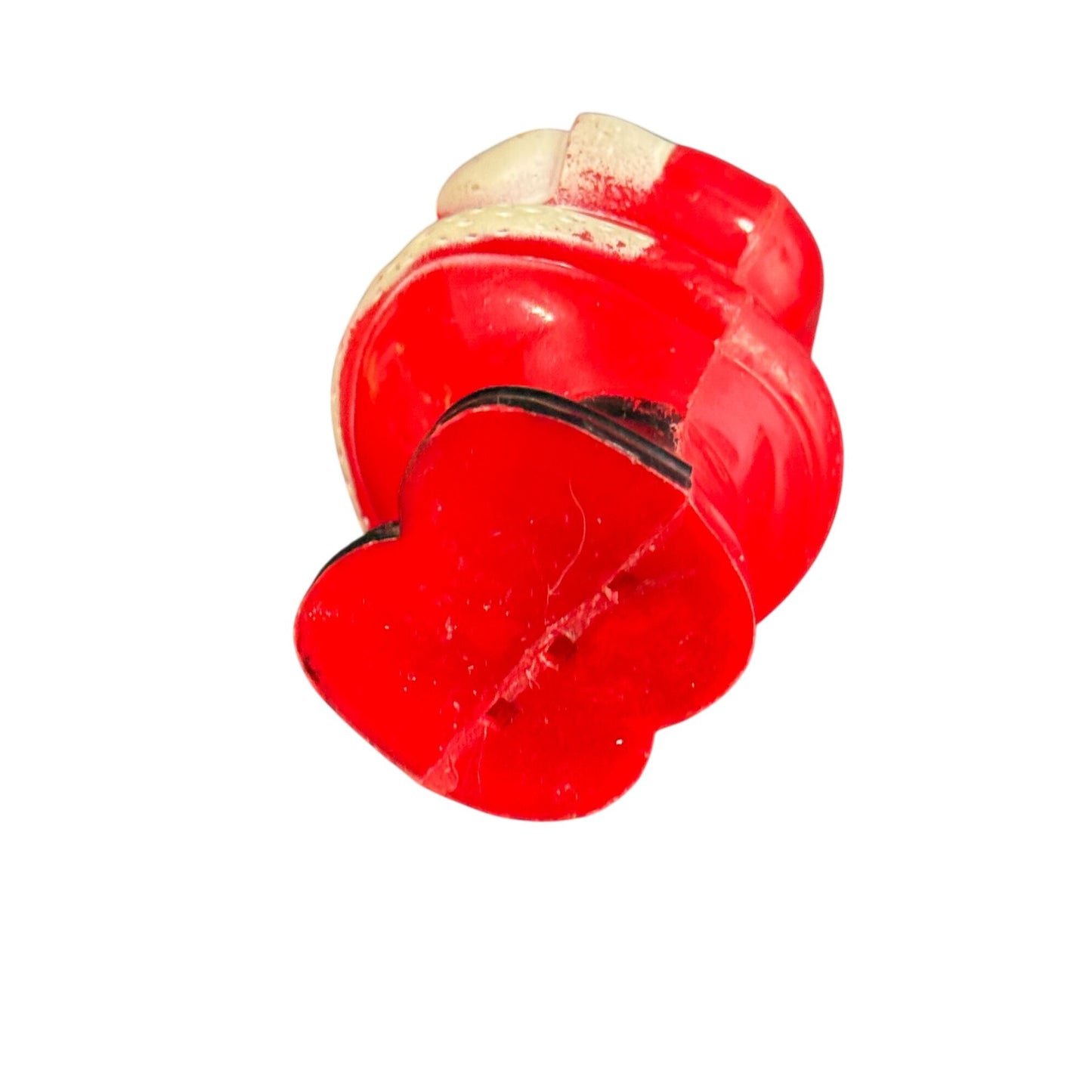 Vintage Celluloid Santa Claus Christmas Ornament Bulb Cover Red & White 4 3/4" Tall