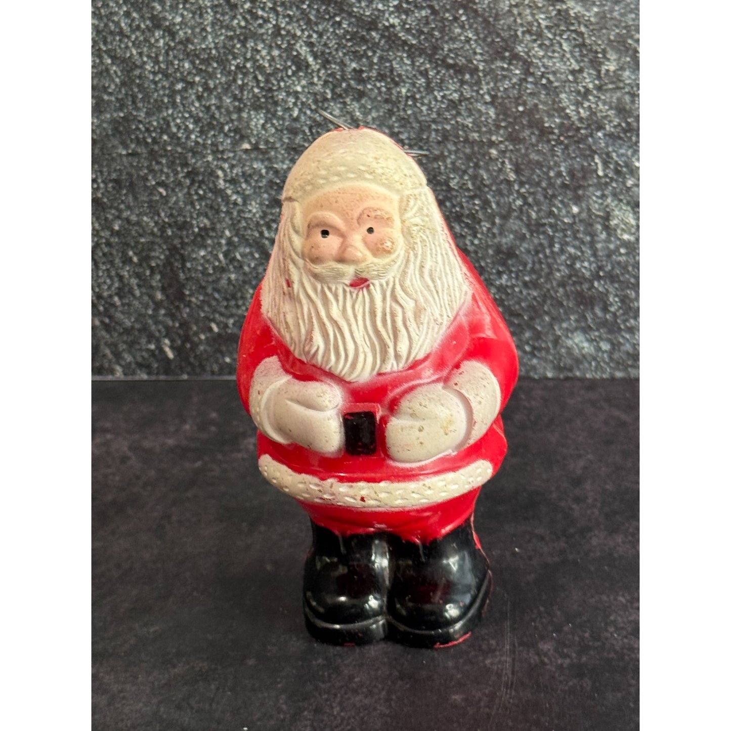 Vintage Celluloid Santa Claus Christmas Ornament Bulb Cover Red & White 4 3/4" Tall