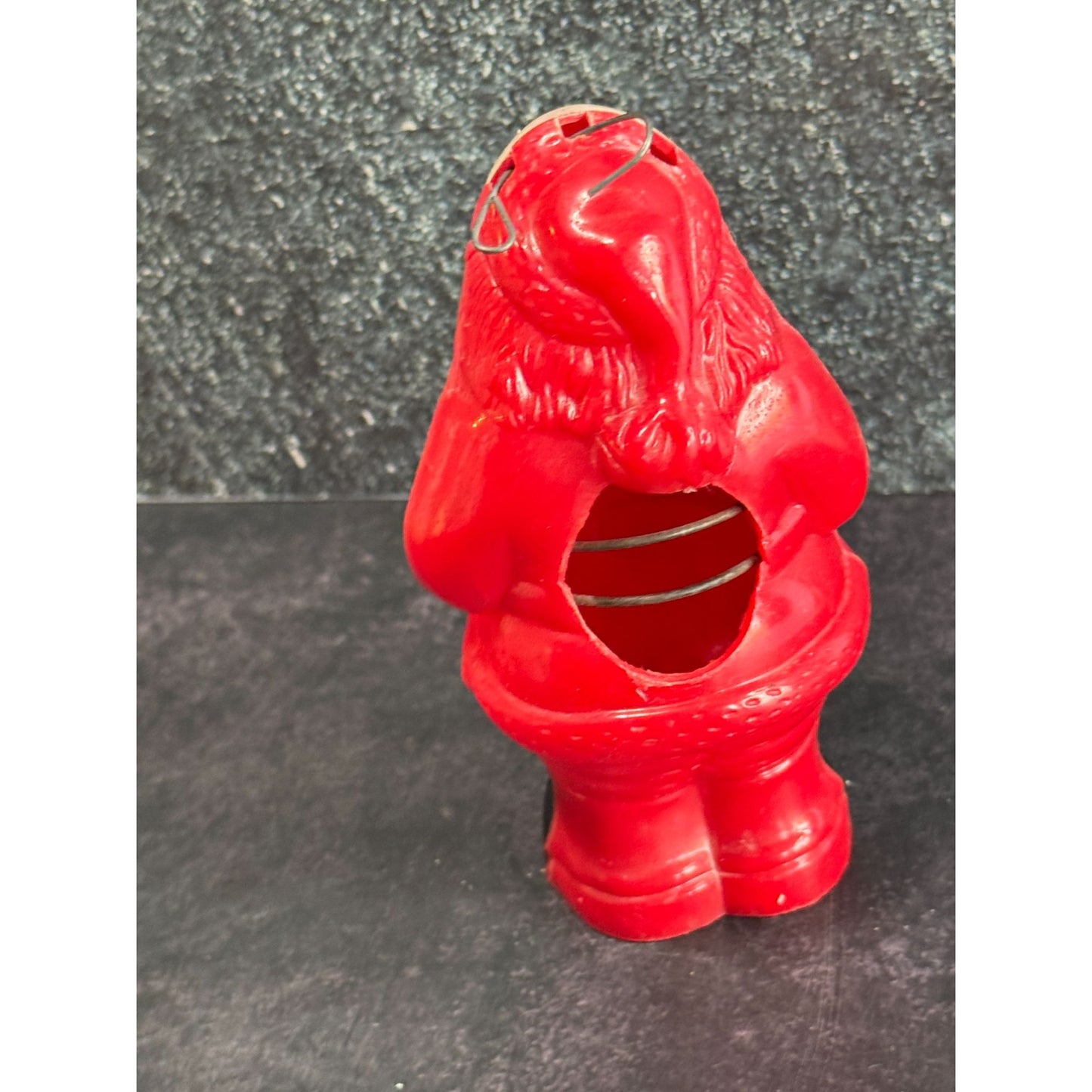 Vintage Celluloid Santa Claus Christmas Ornament Bulb Cover Red & White 4 3/4" Tall