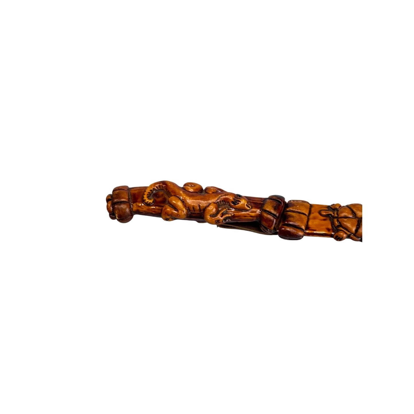 Tribal Tramontina Ornate Dragon Design Knife Carved Wooden Handle & Sheath Stainless Steel Blade