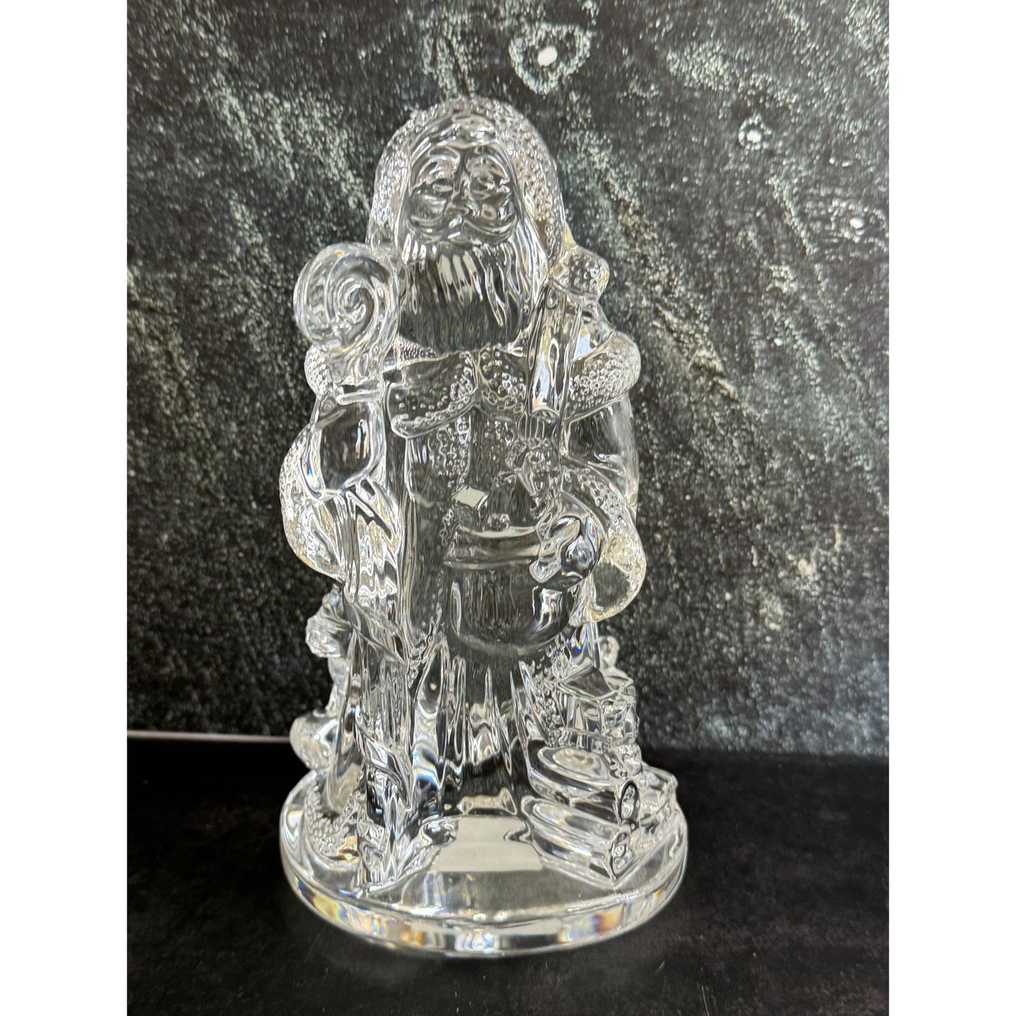 Waterford Crystal Santa Claus Figurine Lead Crystal 7.5" 2002 Decorative Holiday Sculpture