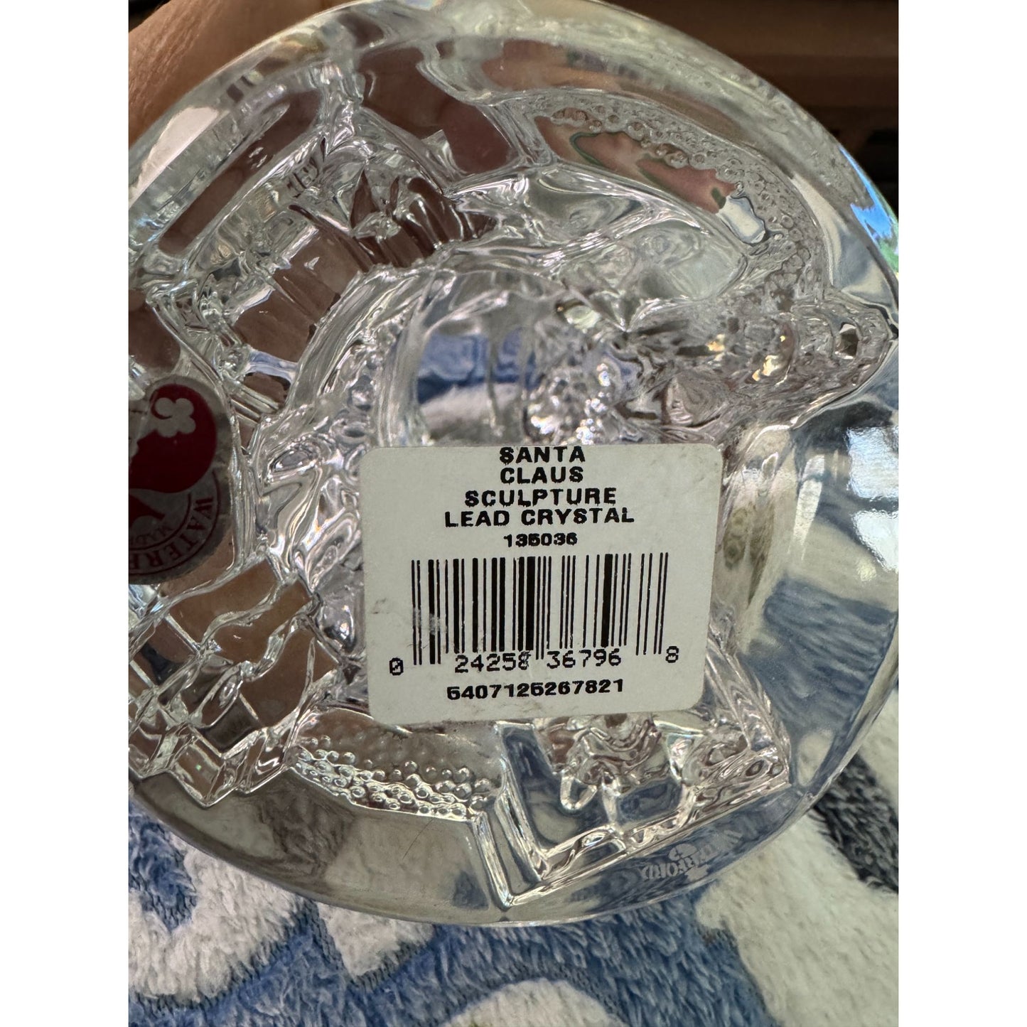 Waterford Crystal Santa Claus Figurine Lead Crystal 7.5" 2002 Decorative Holiday Sculpture