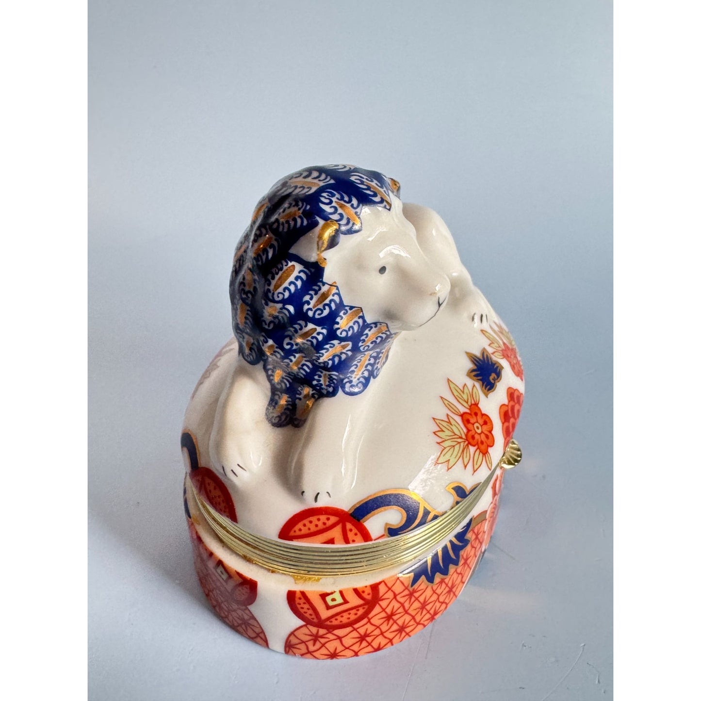 Andrea By Sadek Imari Style Lion Trinket Box 3 1/2"