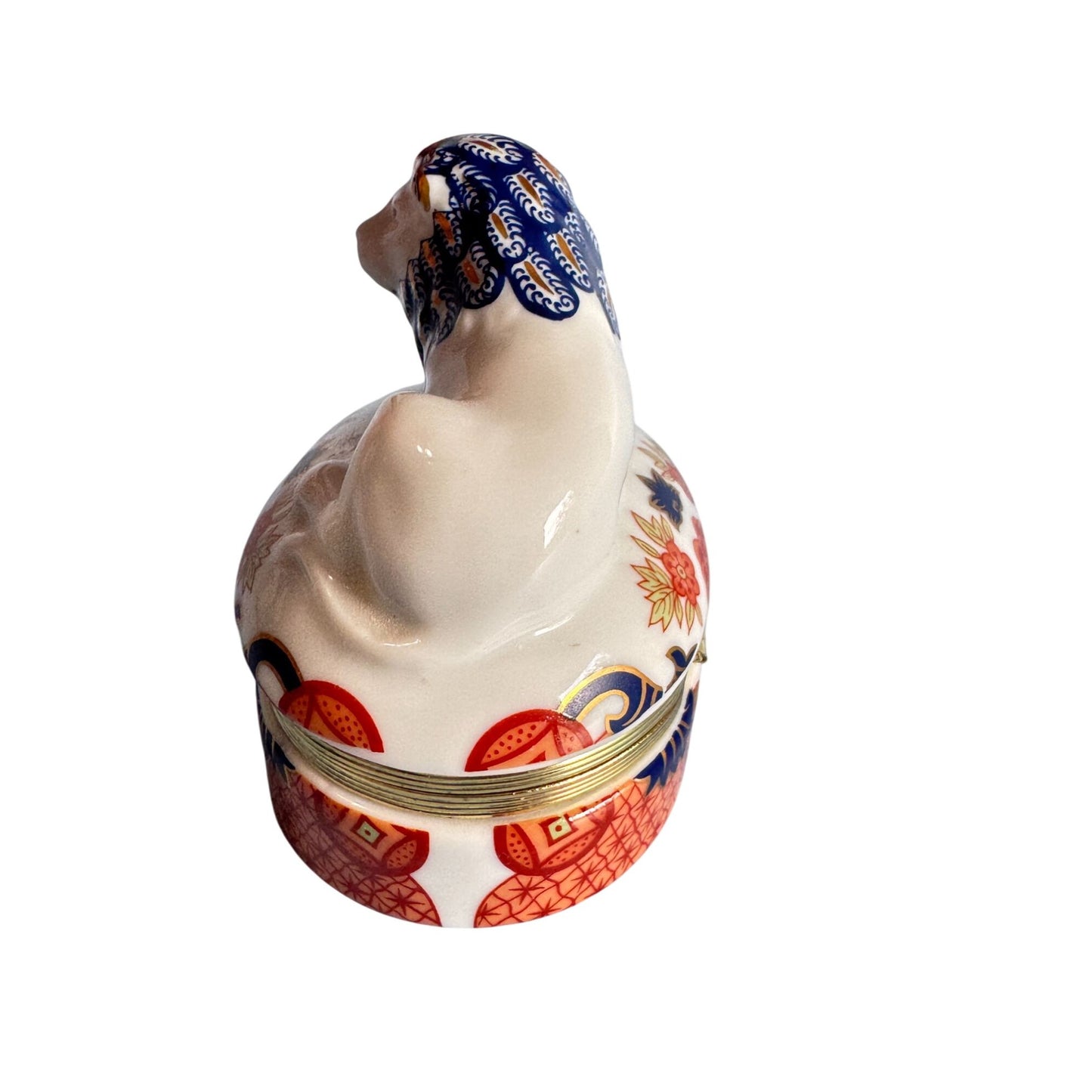 Andrea By Sadek Imari Style Lion Trinket Box 3 1/2"
