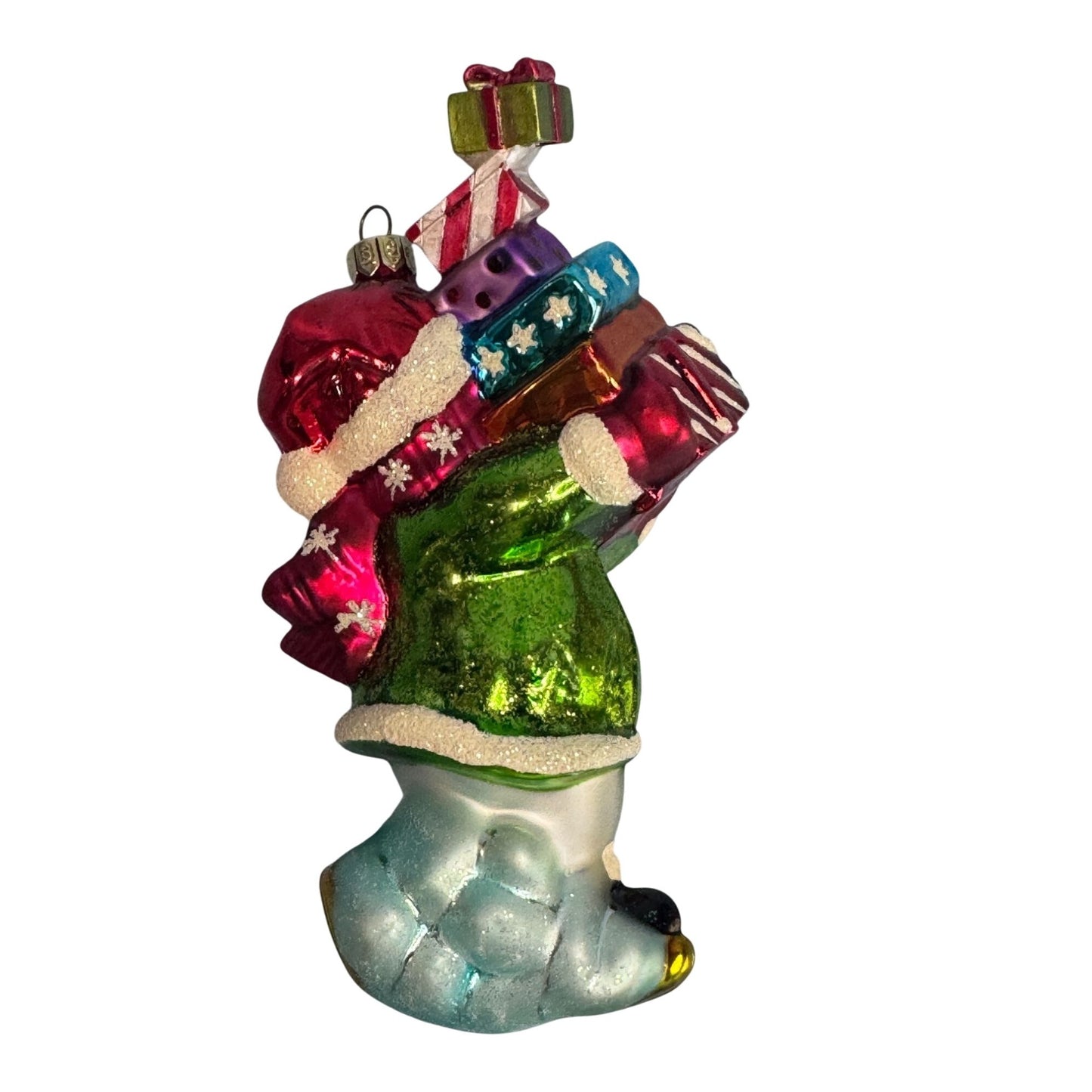 Summit Blown Glass Christmas Ornament Snowman Multicolor Handcrafted 4.5 Inches