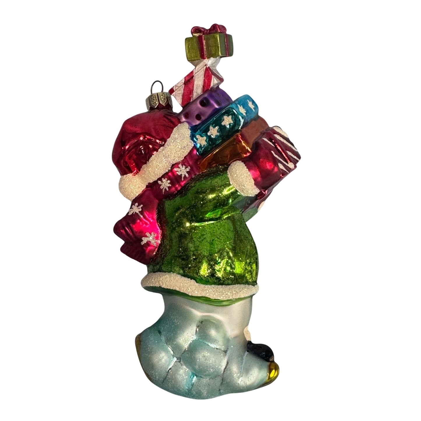 Summit Blown Glass Christmas Ornament Snowman Multicolor Handcrafted 4.5 Inches
