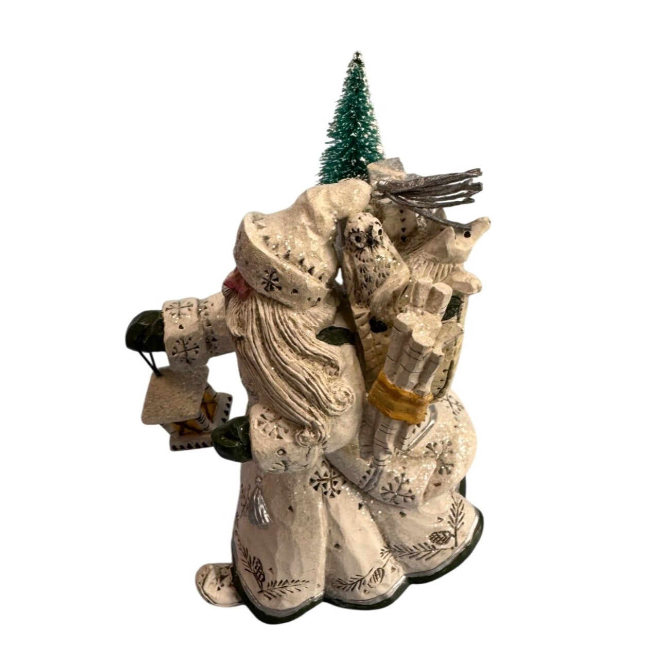 Midwest of Canon Falls P. Schiffer Winters Eve Woodland White Santa Signed 6”