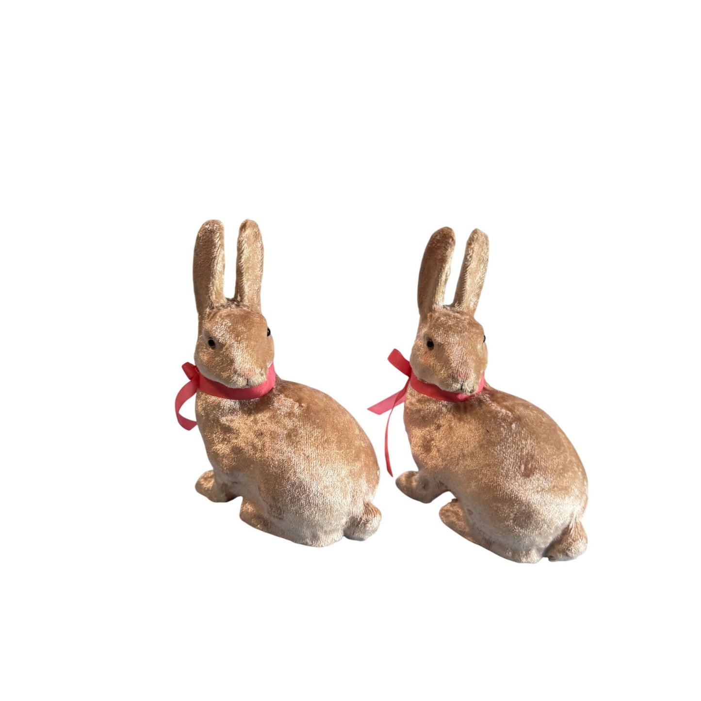 Vintage Velvet Rabbit Pair Glass Eyes Pink Ribbons Seasona of Canon Falls 5" x 4"