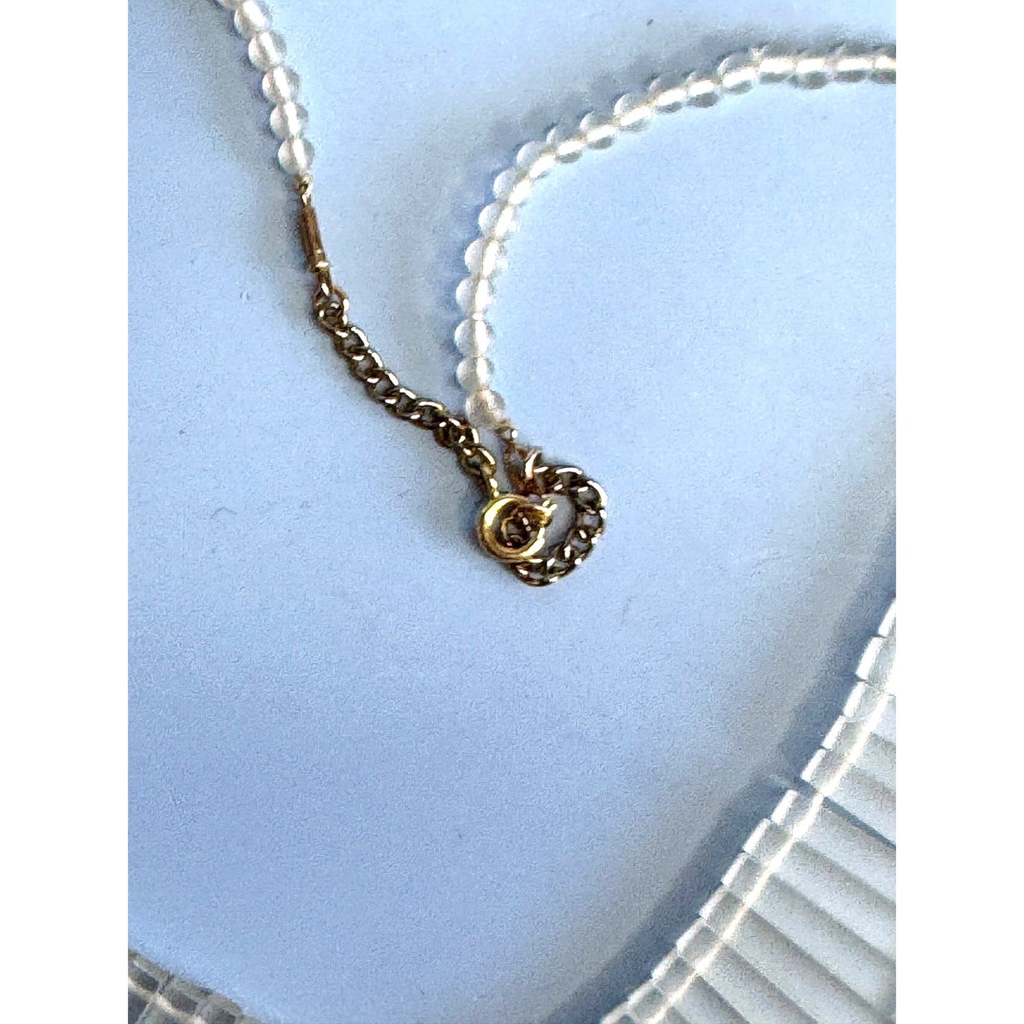 Vintage 14kGF Glass Cabochon Fringe Bib Necklace 18" Elegant Gold & Glass Design