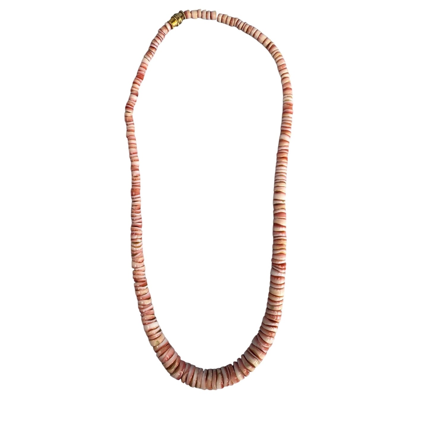 Spiny Oyster Puma Shell Heshi Tribal Necklace 17 1/2"