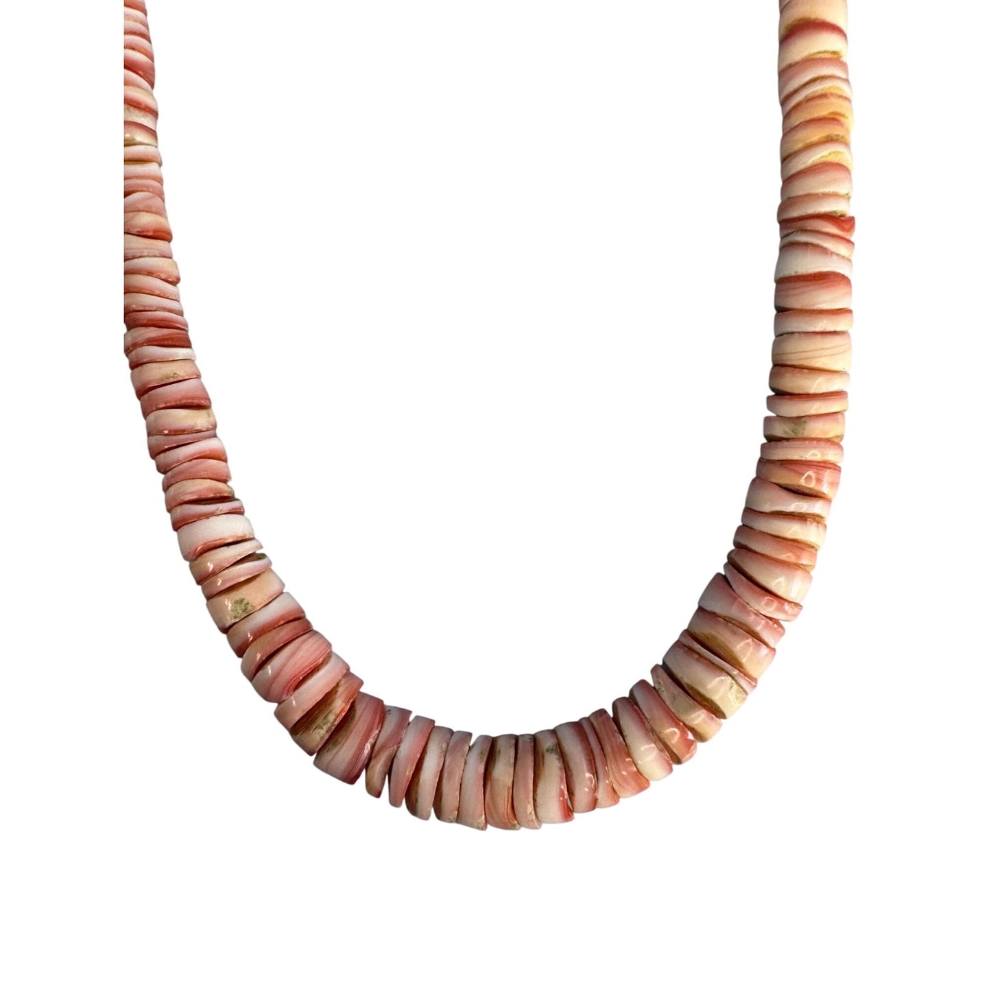Spiny Oyster Puma Shell Heshi Tribal Necklace 17 1/2"