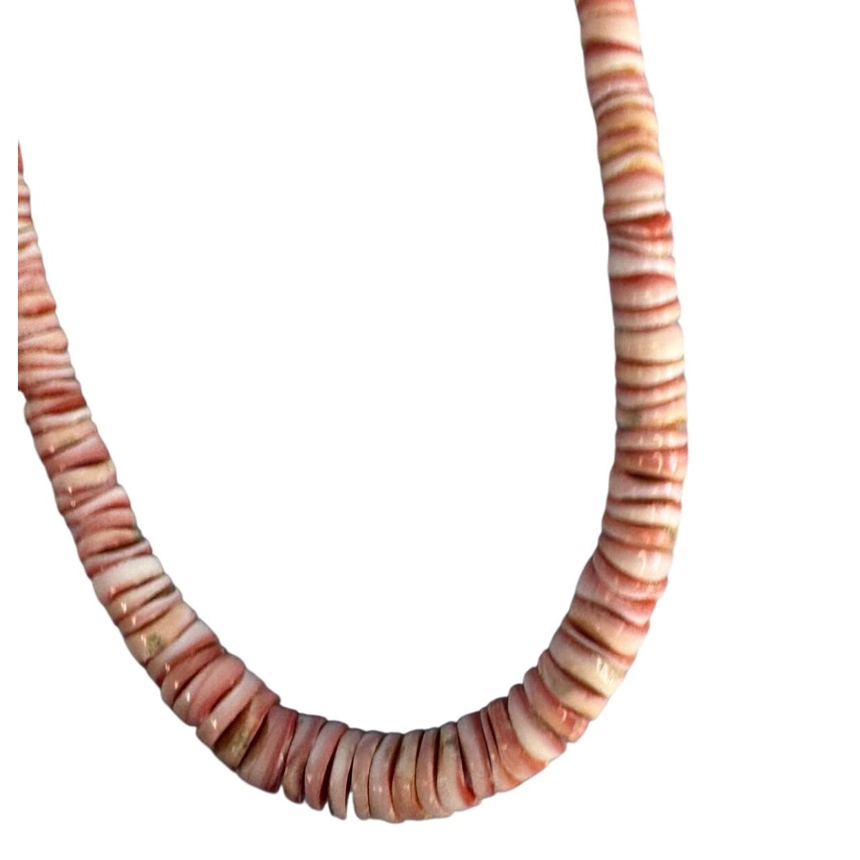 Spiny Oyster Puma Shell Heshi Tribal Necklace 17 1/2"