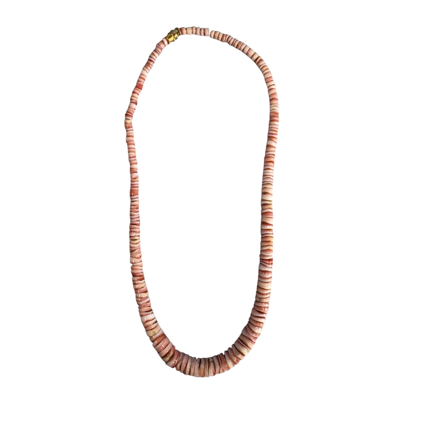 Spiny Oyster Puma Shell Heshi Tribal Necklace 17 1/2"