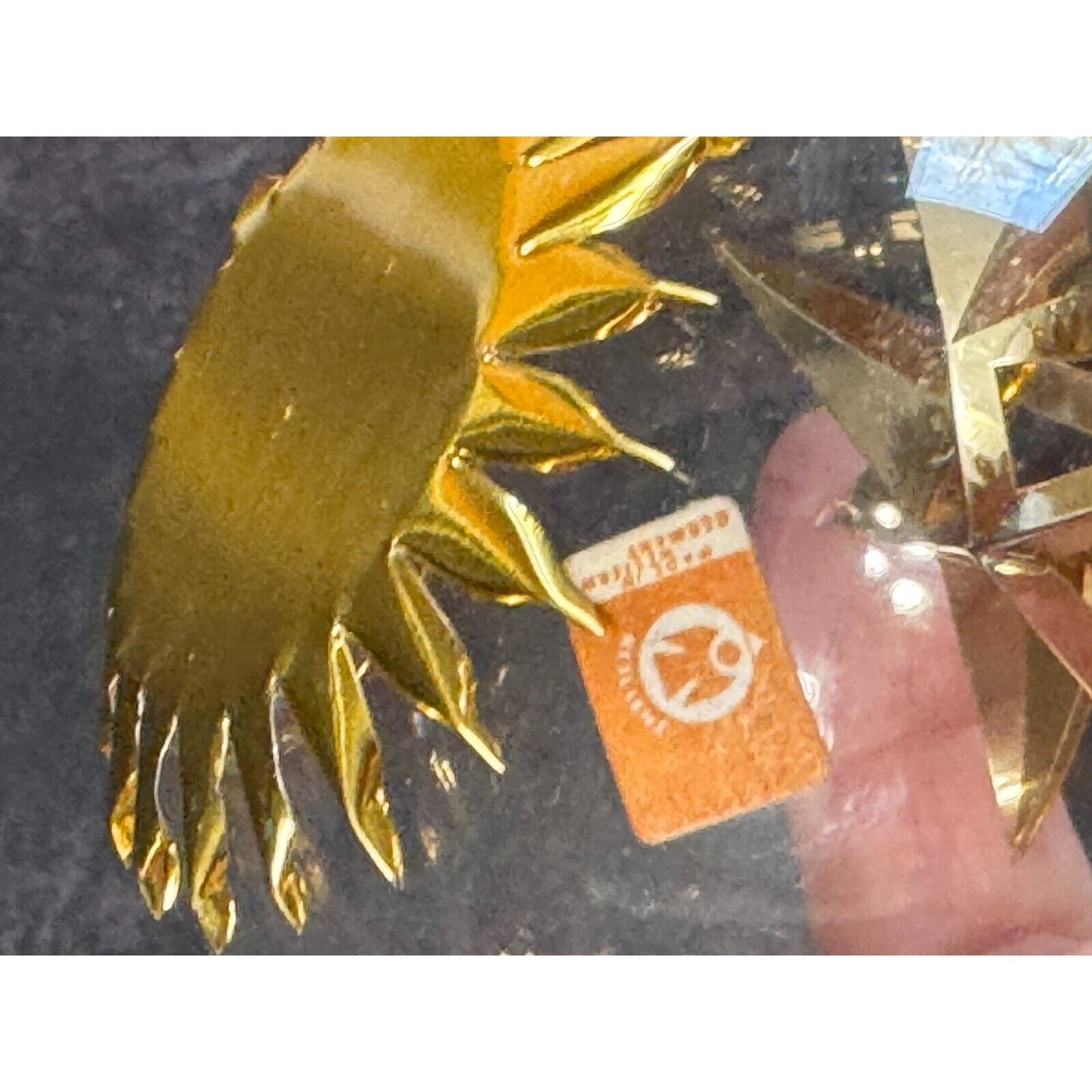 Vintage Resi Lenz Gold Foil Star Blown Glass Ornament Western Germany C1960's