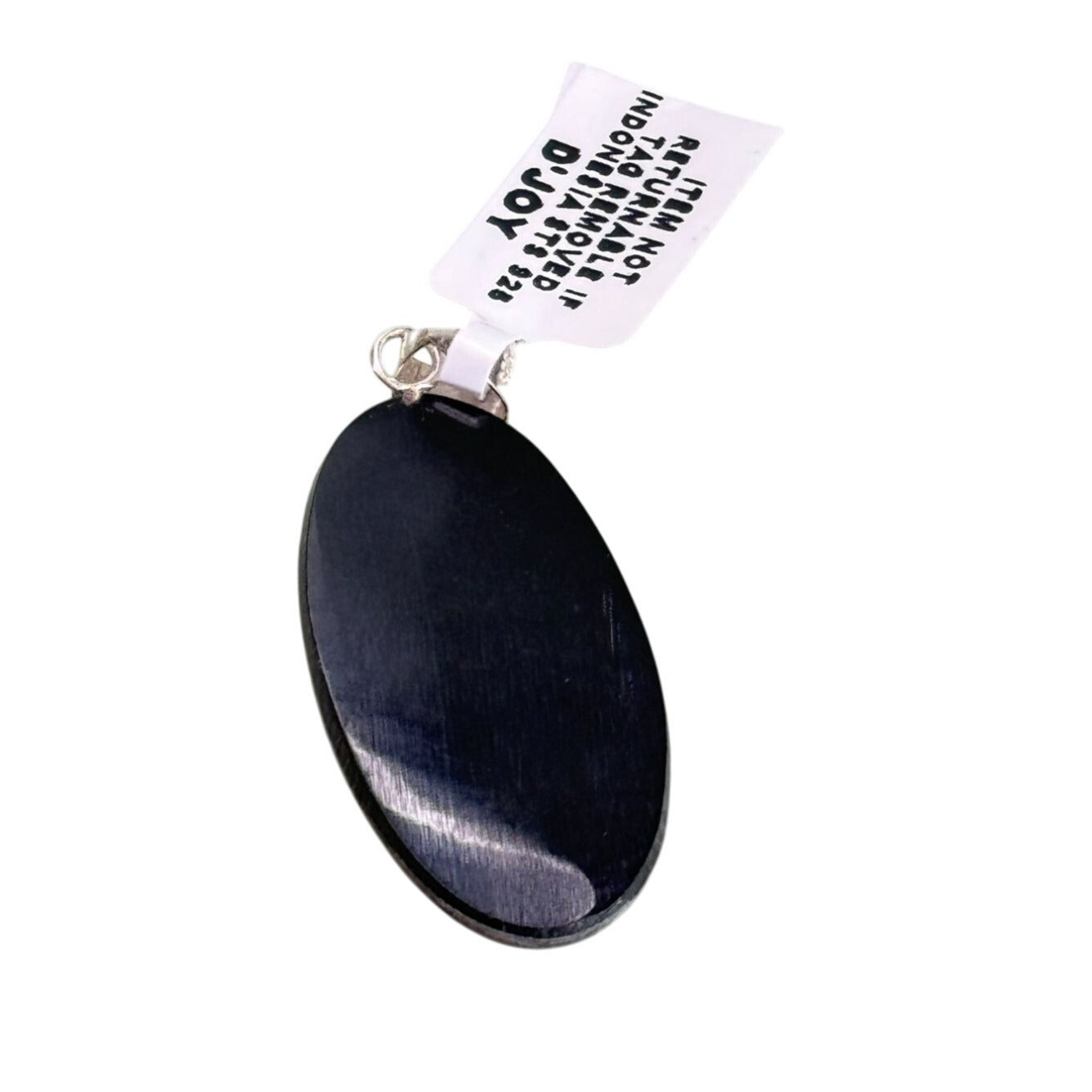 Sterling Silver Oval Abalone Pendant With Floral Accent By DJoy