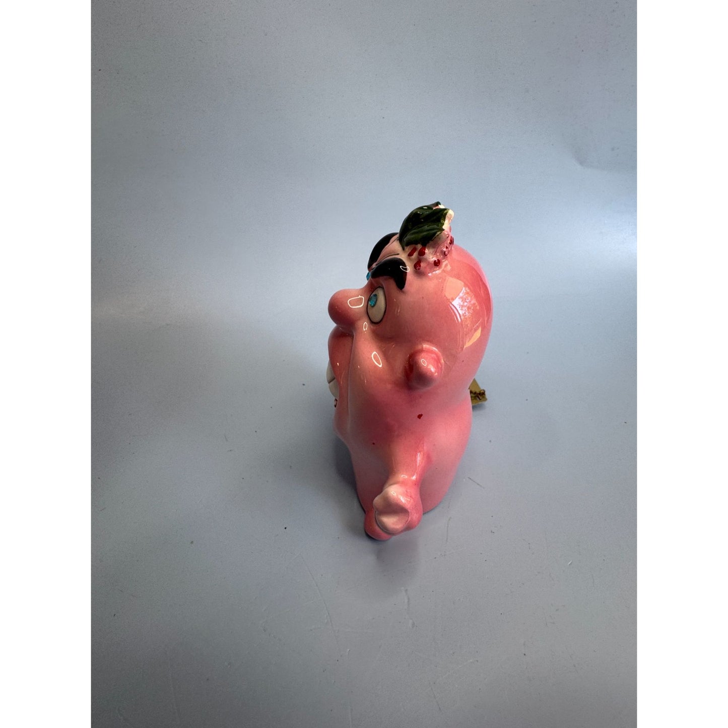 Kreiss Psycho Ceramics Pink Christmas Figure w/ Tag & Woolworth’s Label 1960s