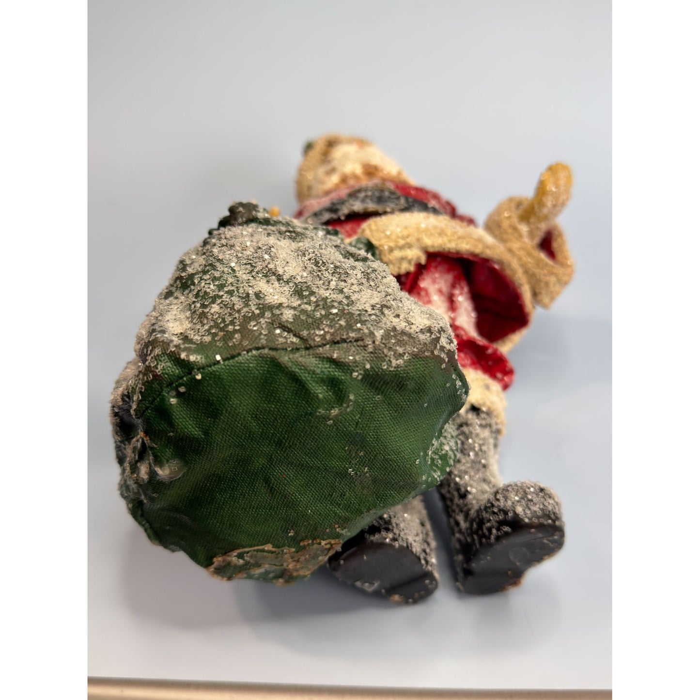 Vintage Paper Mache Santa With Toy Bag By Teena Flannery 10.5" Tall Collectible No Tag