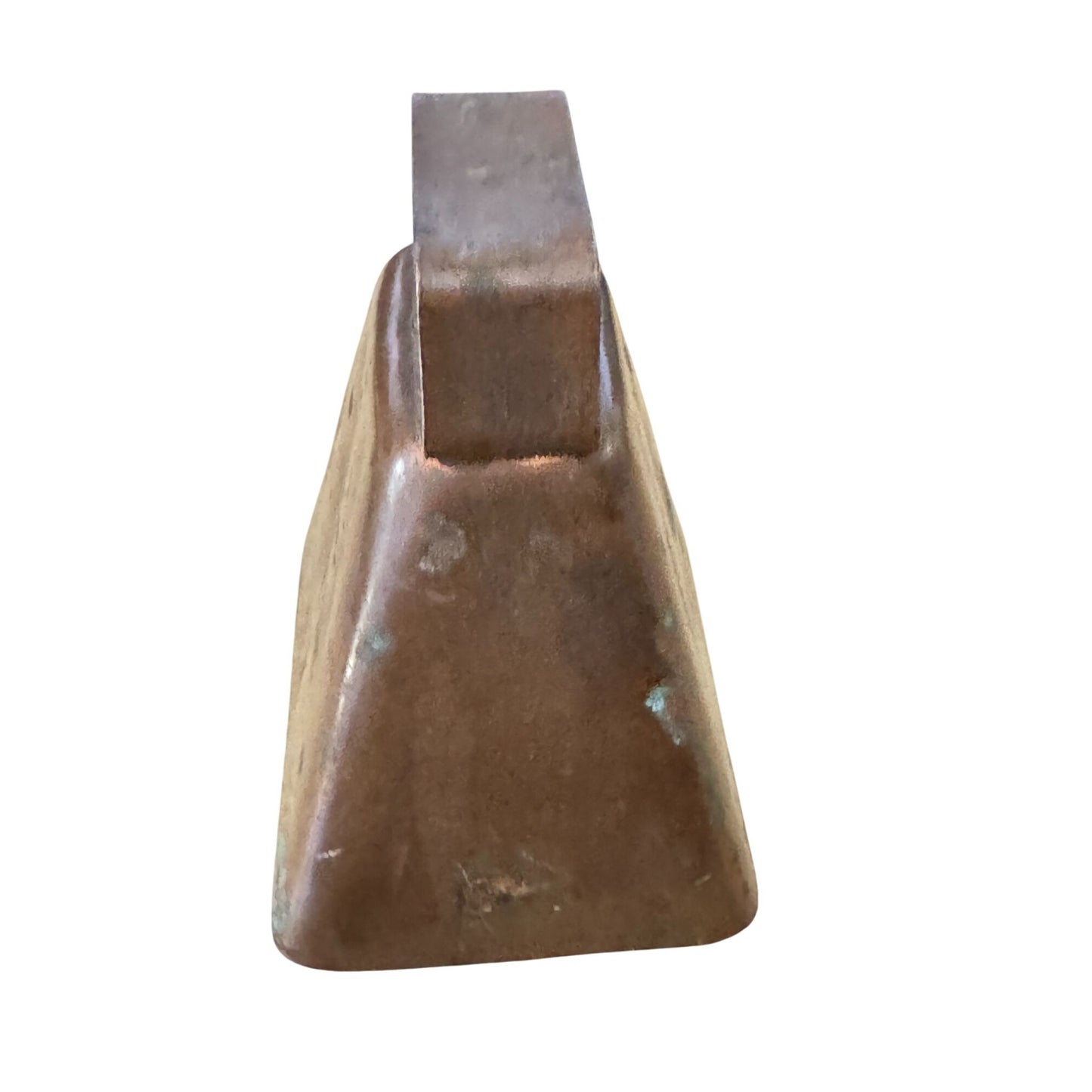 Old Primitive Metal Cow Bell Brown Finish 3" x 2 3/4"