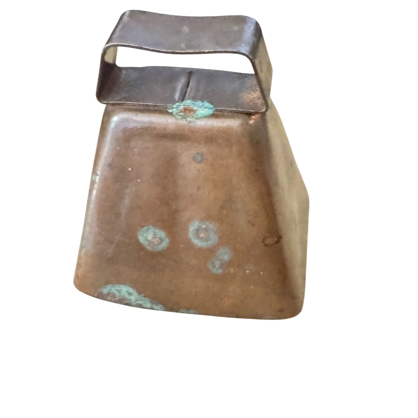 Old Primitive Metal Cow Bell Brown Finish 3" x 2 3/4"