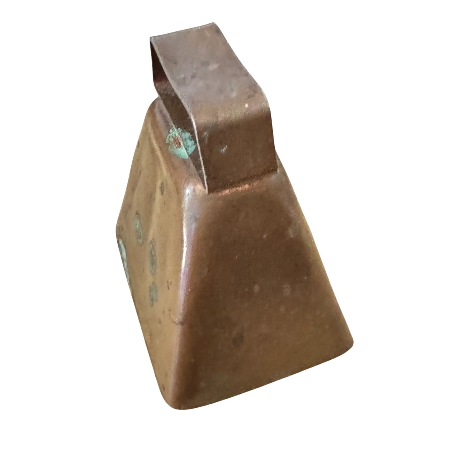 Old Primitive Metal Cow Bell Brown Finish 3" x 2 3/4"