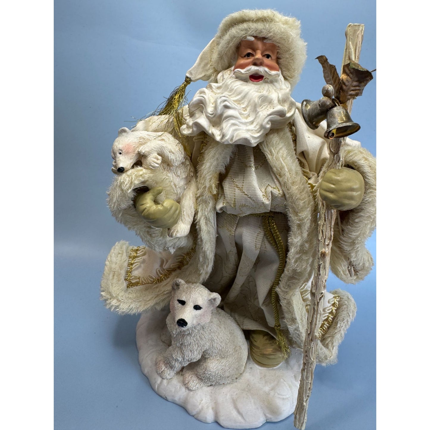 1998 Christmas Fantasy Ltd. Fabriche Santa Figurine With Polar Bears