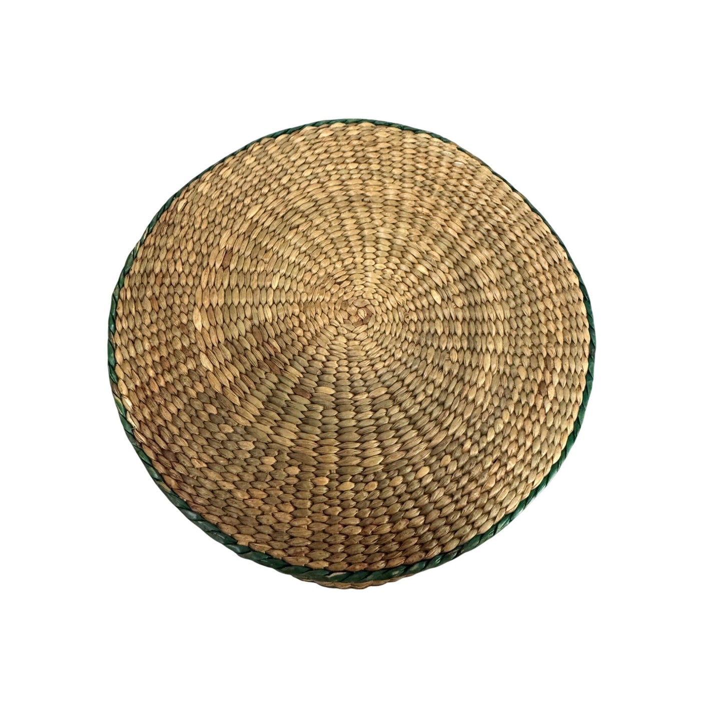 Vintage Native American Sweetgrass Woven Basket With Lid 6.5" Diameter 3.25" Height Natural & Green Tones