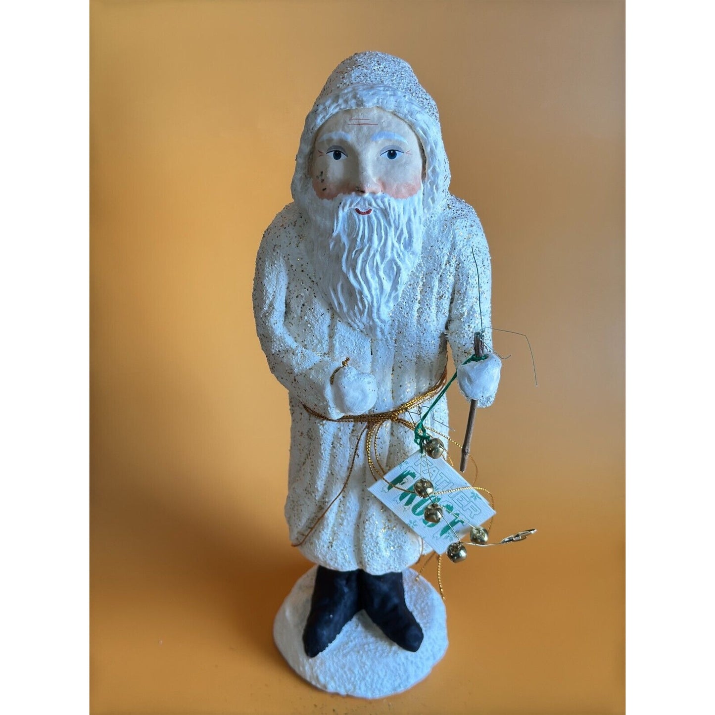 Dept 56 Belsnickle Father Frosty Tall White Santa Figurine w/Tag 13 1/2"