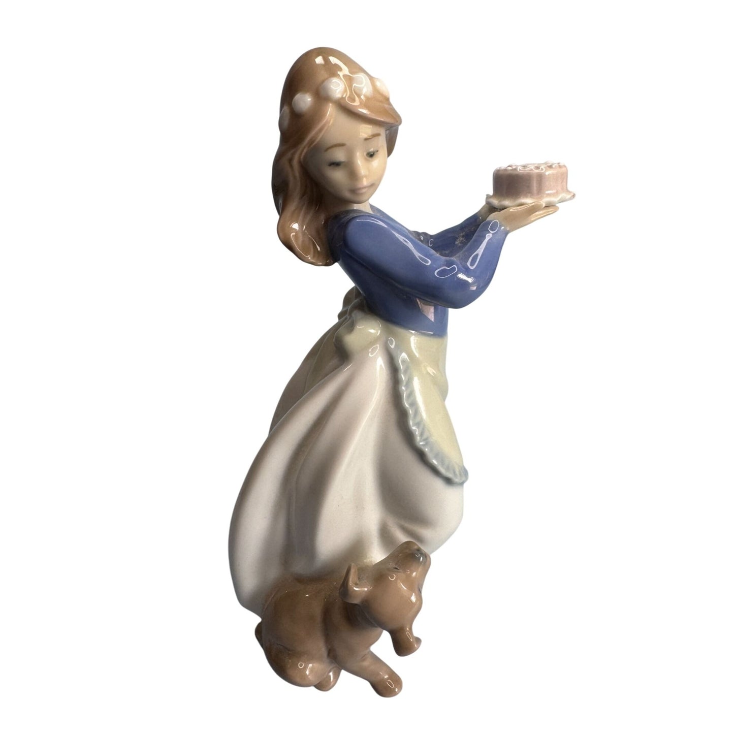 Lladro The Birthday Girl Porcelain Figurine With Dog