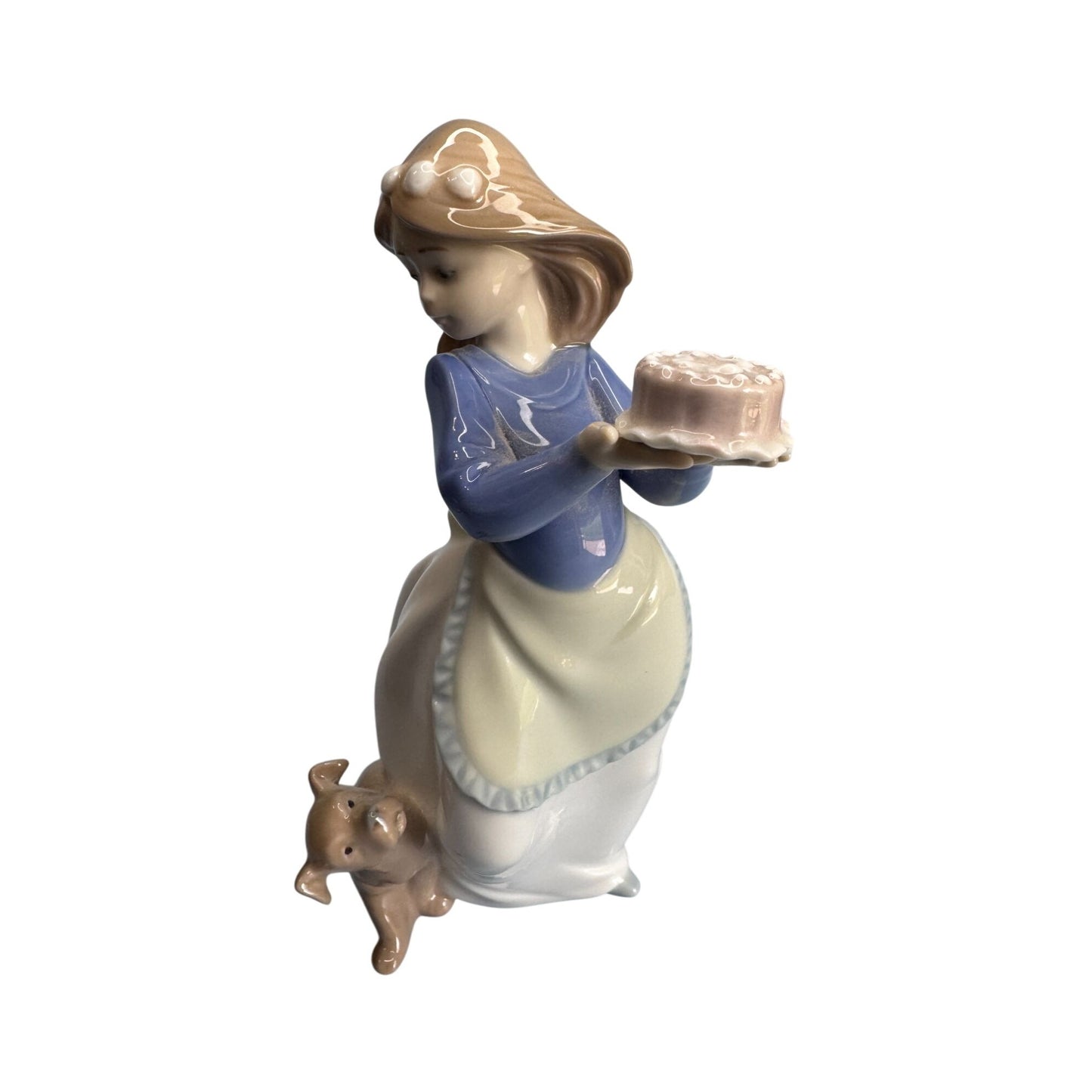Lladro The Birthday Girl Porcelain Figurine With Dog