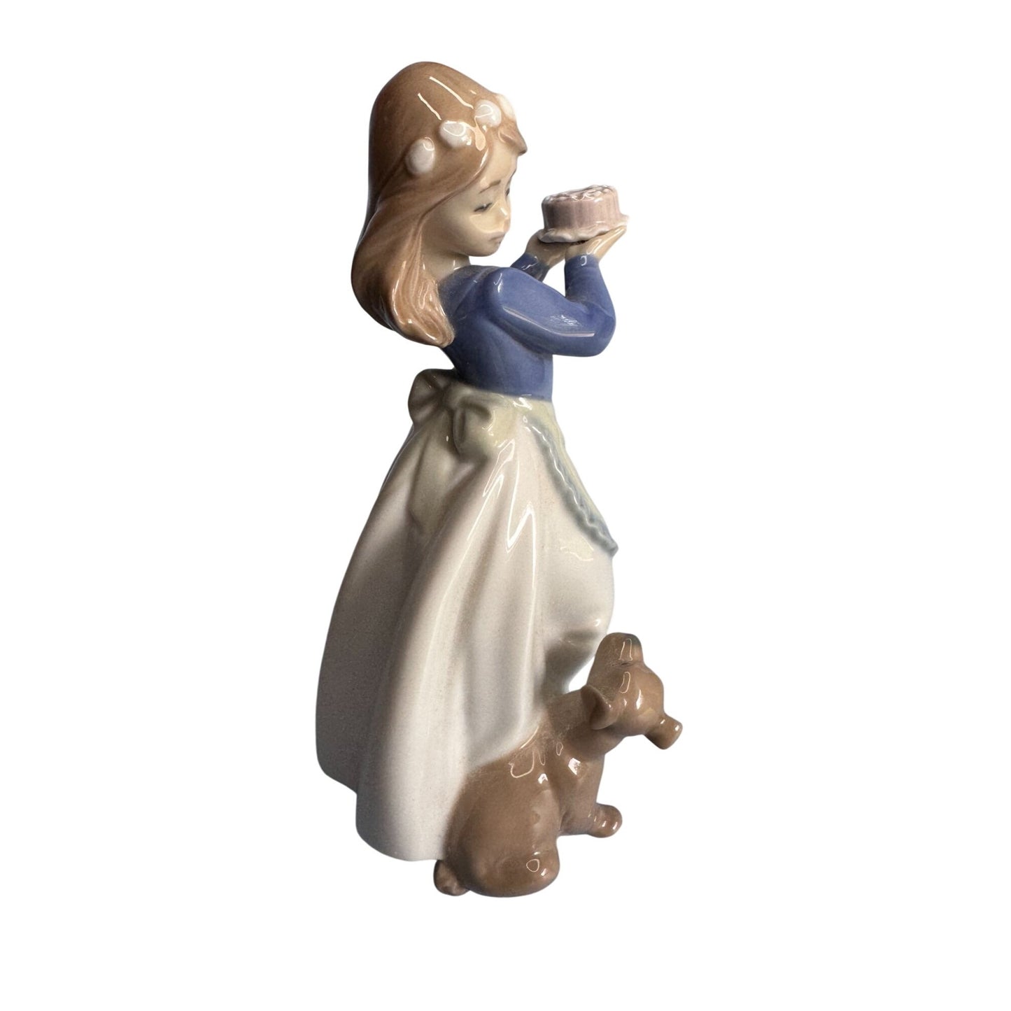 Lladro The Birthday Girl Porcelain Figurine With Dog