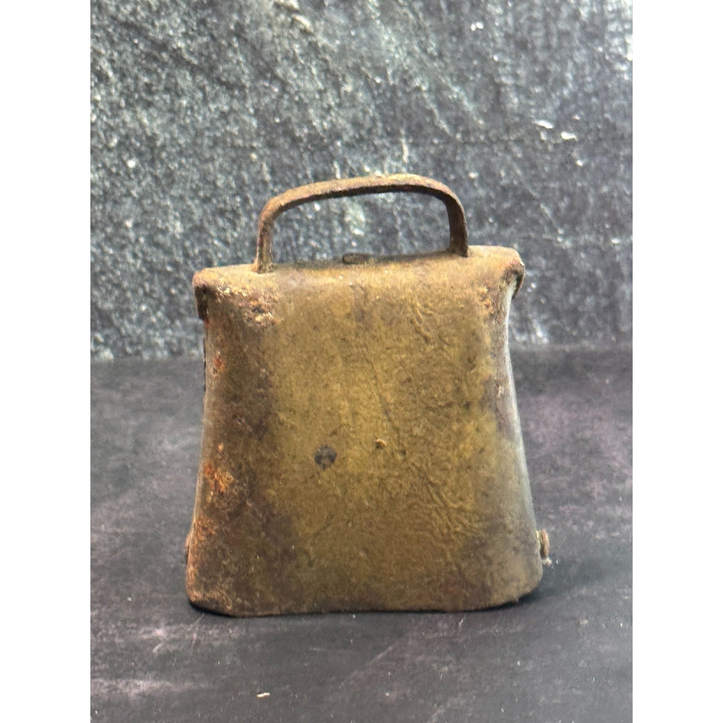 Vintage Rustic Iron Cow Bell With Handle 4"