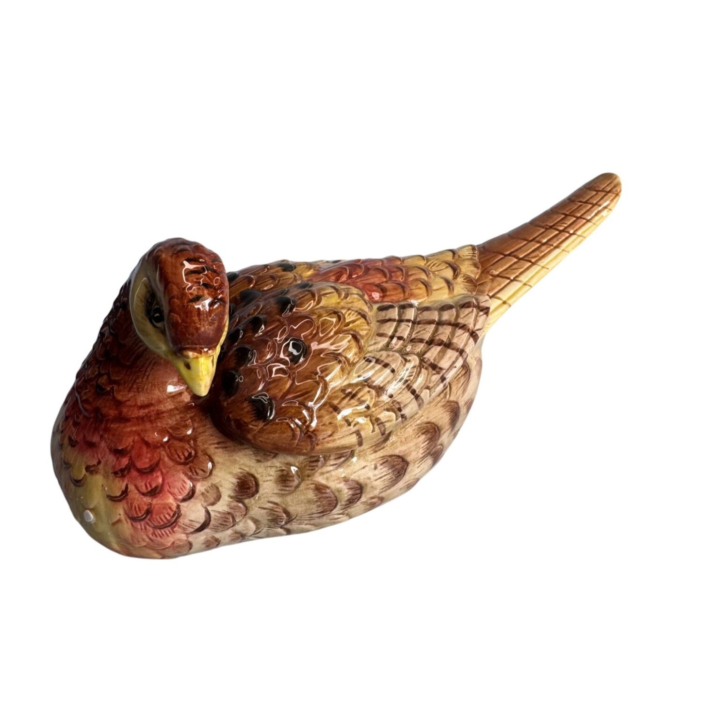 Fitz And Floyd Essentials Pheasant Trinket Box 9" Long Handcrafted Ceramic