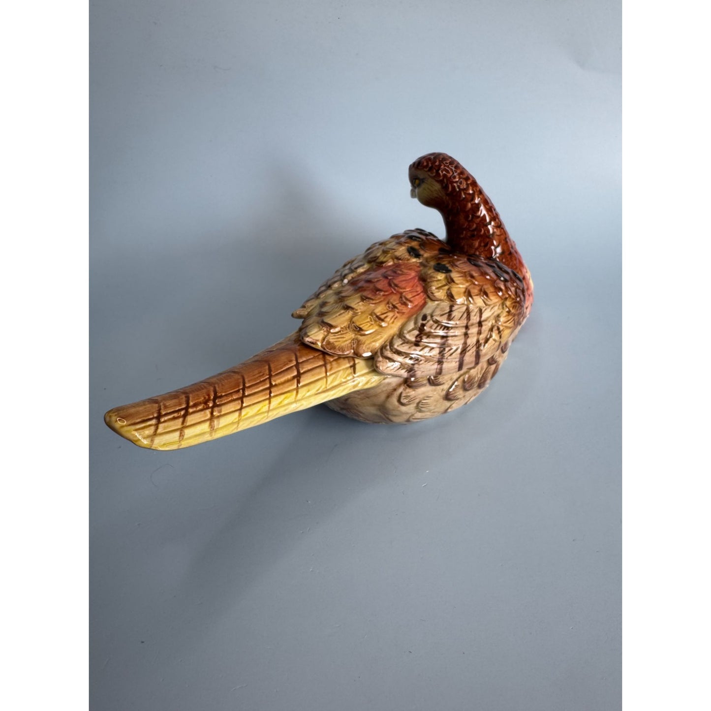 Fitz And Floyd Essentials Pheasant Trinket Box 9" Long Handcrafted Ceramic