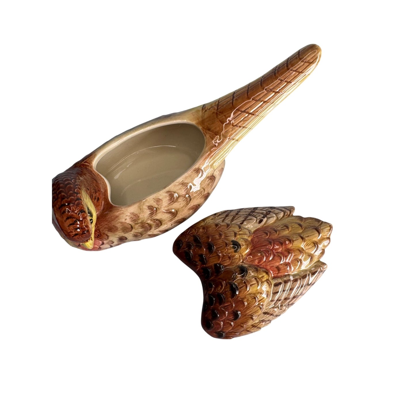Fitz And Floyd Essentials Pheasant Trinket Box 9" Long Handcrafted Ceramic