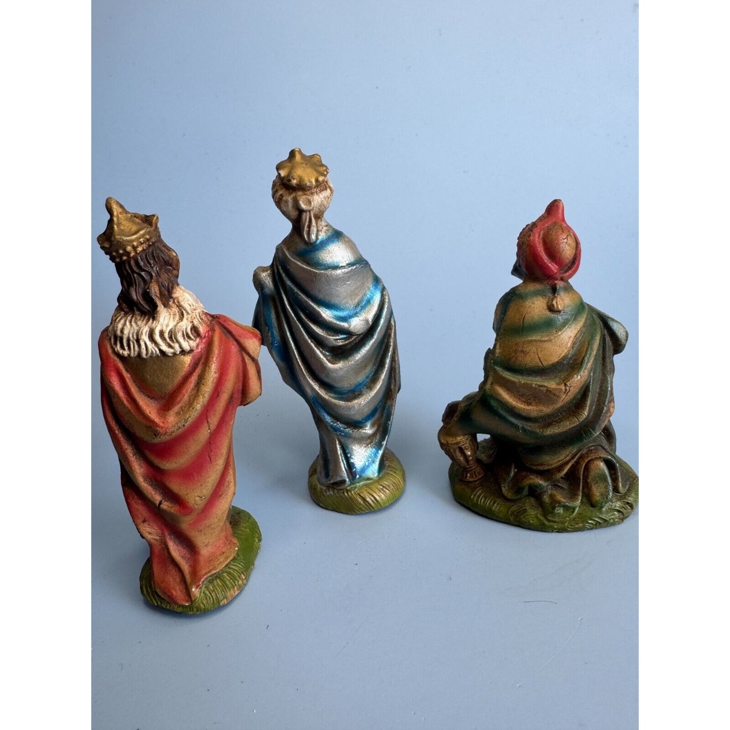 C1950 Vintage 9 Piece Composit Nativity Set Hand Crafted Italy Early Fontanini