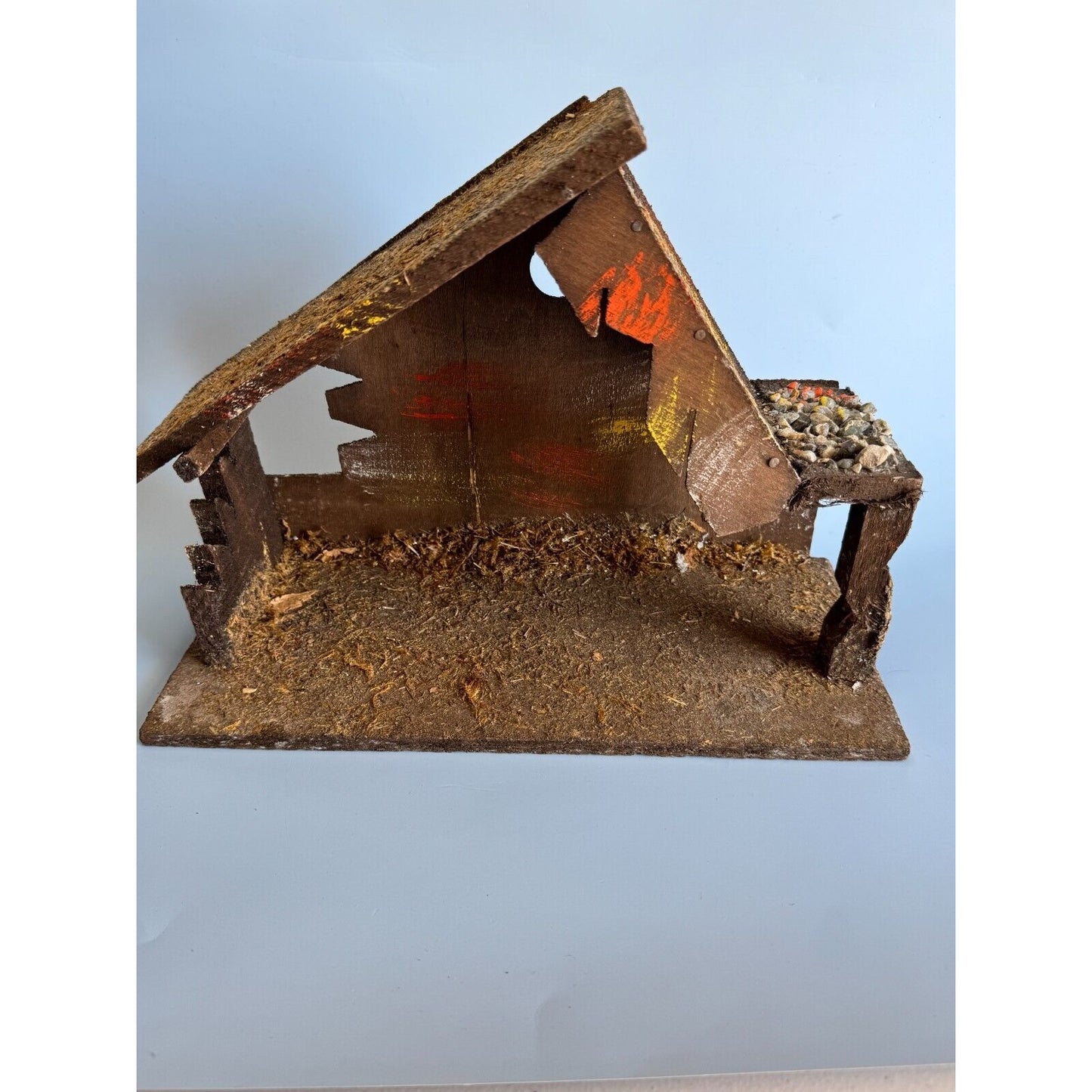 C1950 Vintage 9 Piece Composit Nativity Set Hand Crafted Italy Early Fontanini