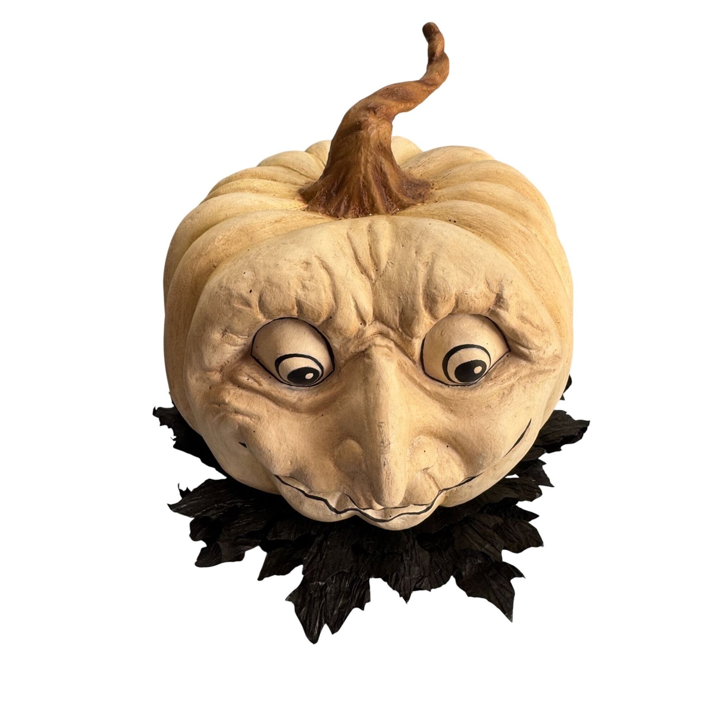 Bethany Lowe Jester Jack O Lantern Paper Mache Pumpkin Mask Decor Rare TD9057