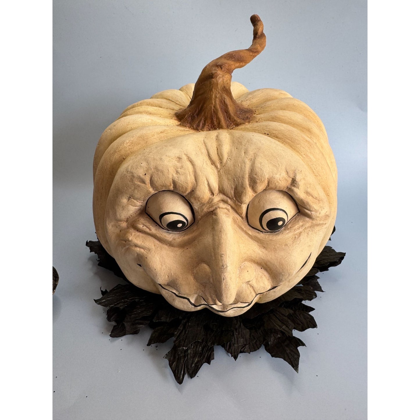 Bethany Lowe Jester Jack O Lantern Paper Mache Pumpkin Mask Decor Rare TD9057