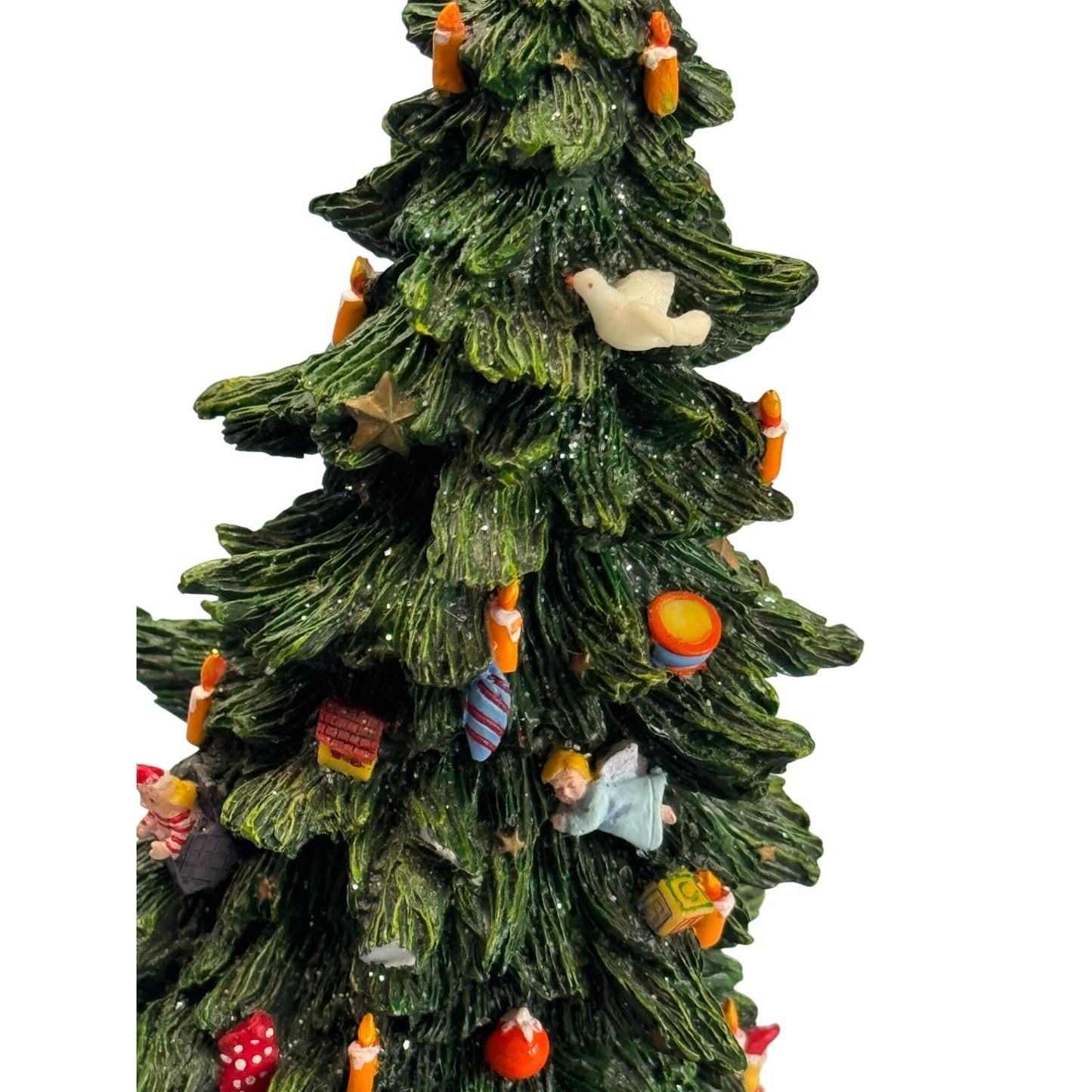 Pipka Christmas Tree Figurine 9 3/4" Angel Topper W/Ornaments Holiday Decoration