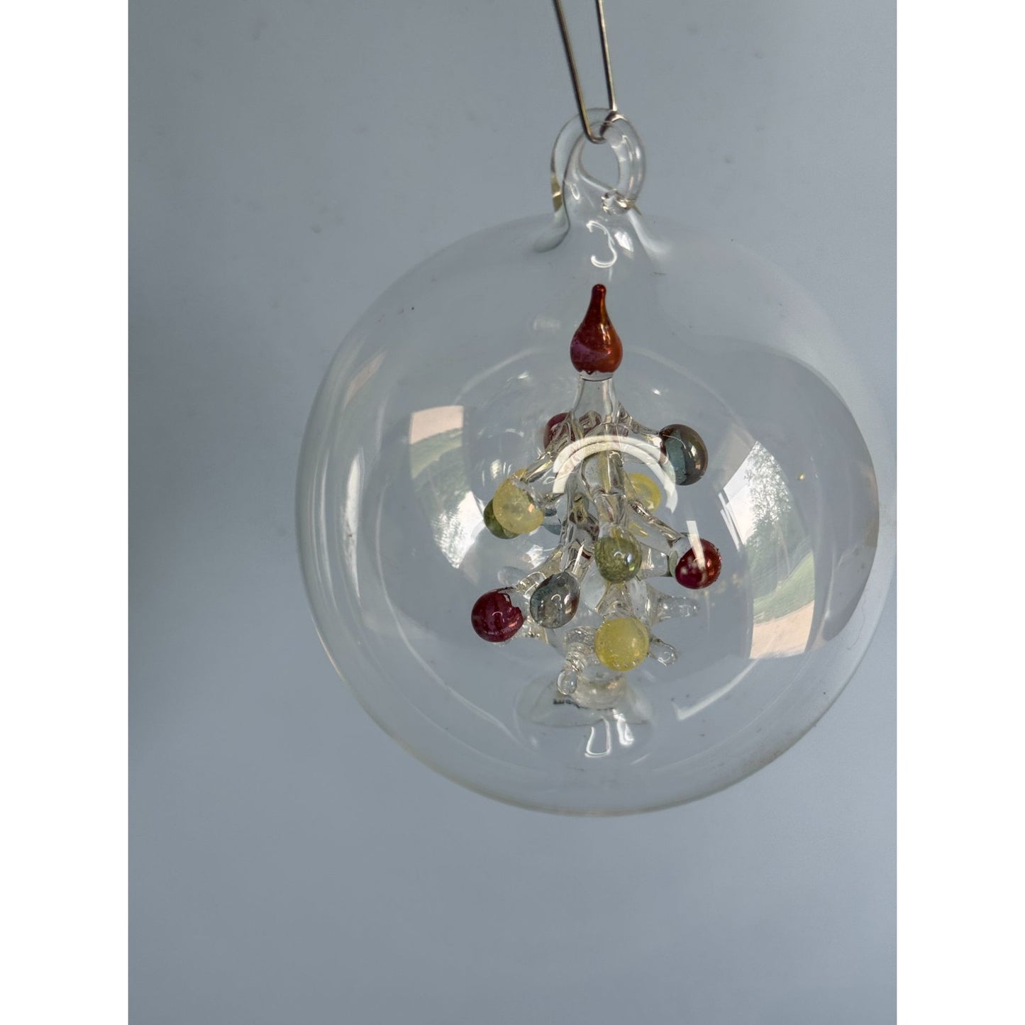 Soffieria Parise Vintage Blown Glass Christmas Ornament W/ Tree Made In Italy