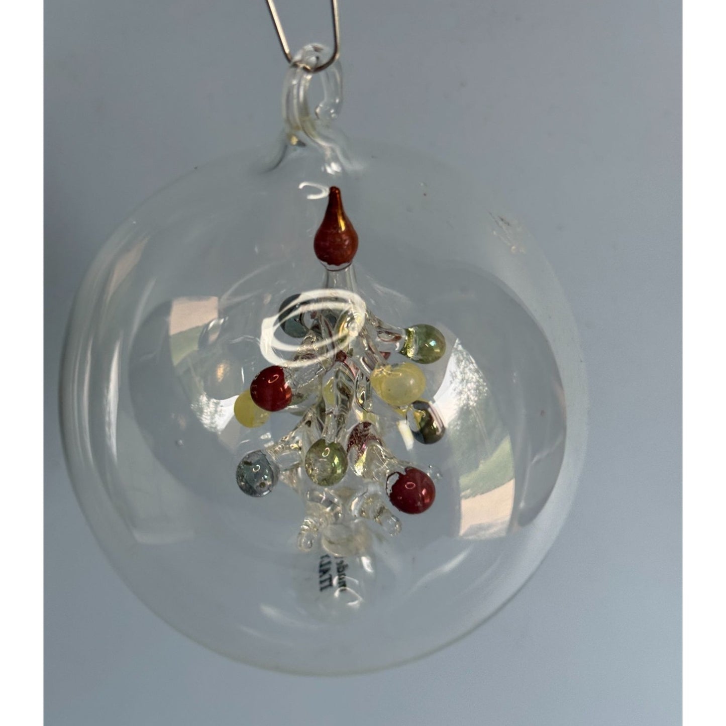 Soffieria Parise Vintage Blown Glass Christmas Ornament W/ Tree Made In Italy