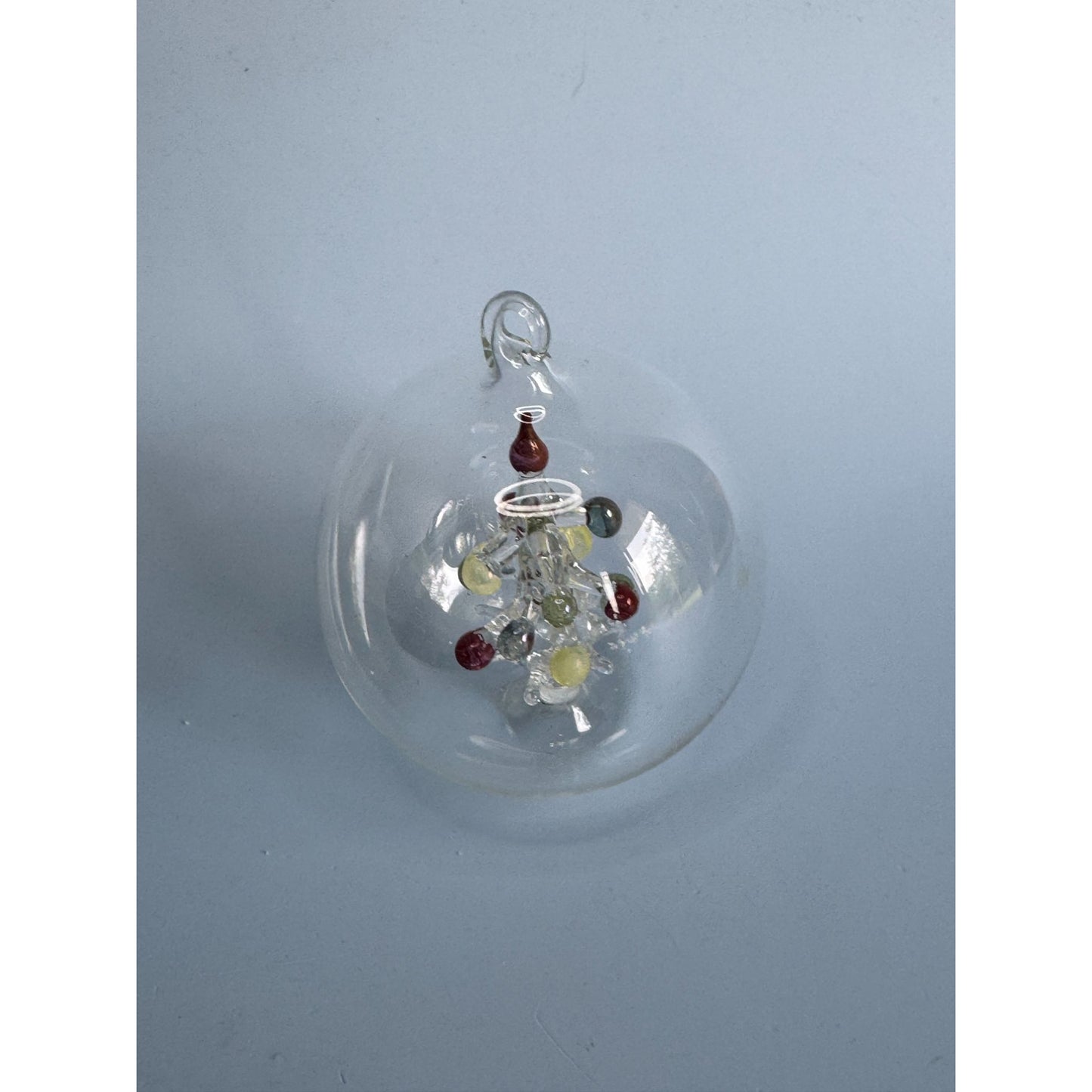 Soffieria Parise Vintage Blown Glass Christmas Ornament W/ Tree Made In Italy