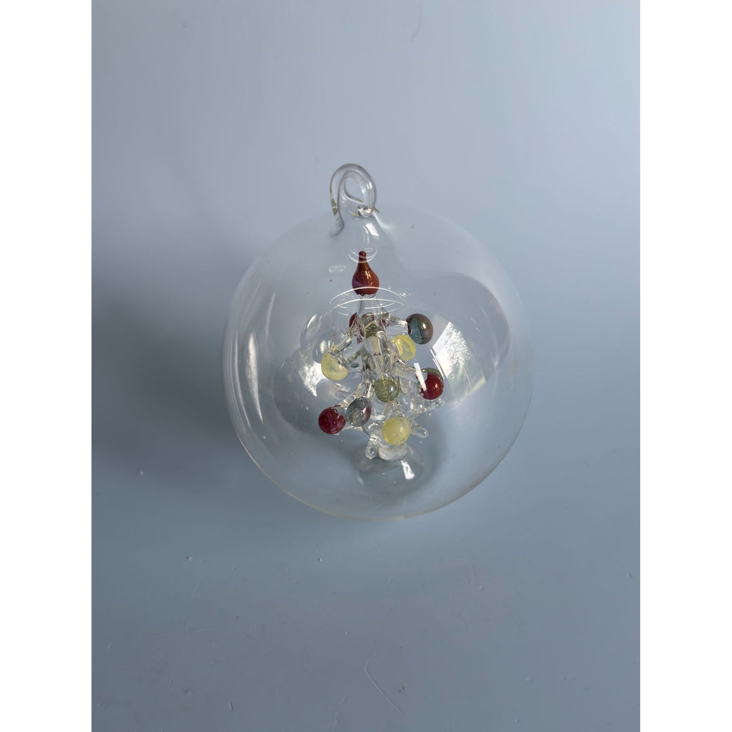 Soffieria Parise Vintage Blown Glass Christmas Ornament W/ Tree Made In Italy