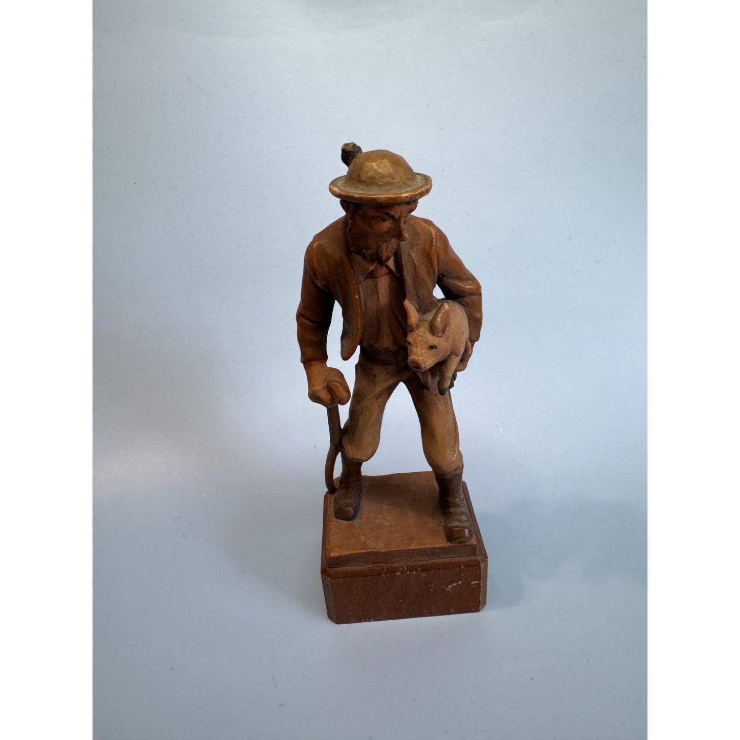Anri "A Good Price" Man With Pig Figurine C1960s 7"