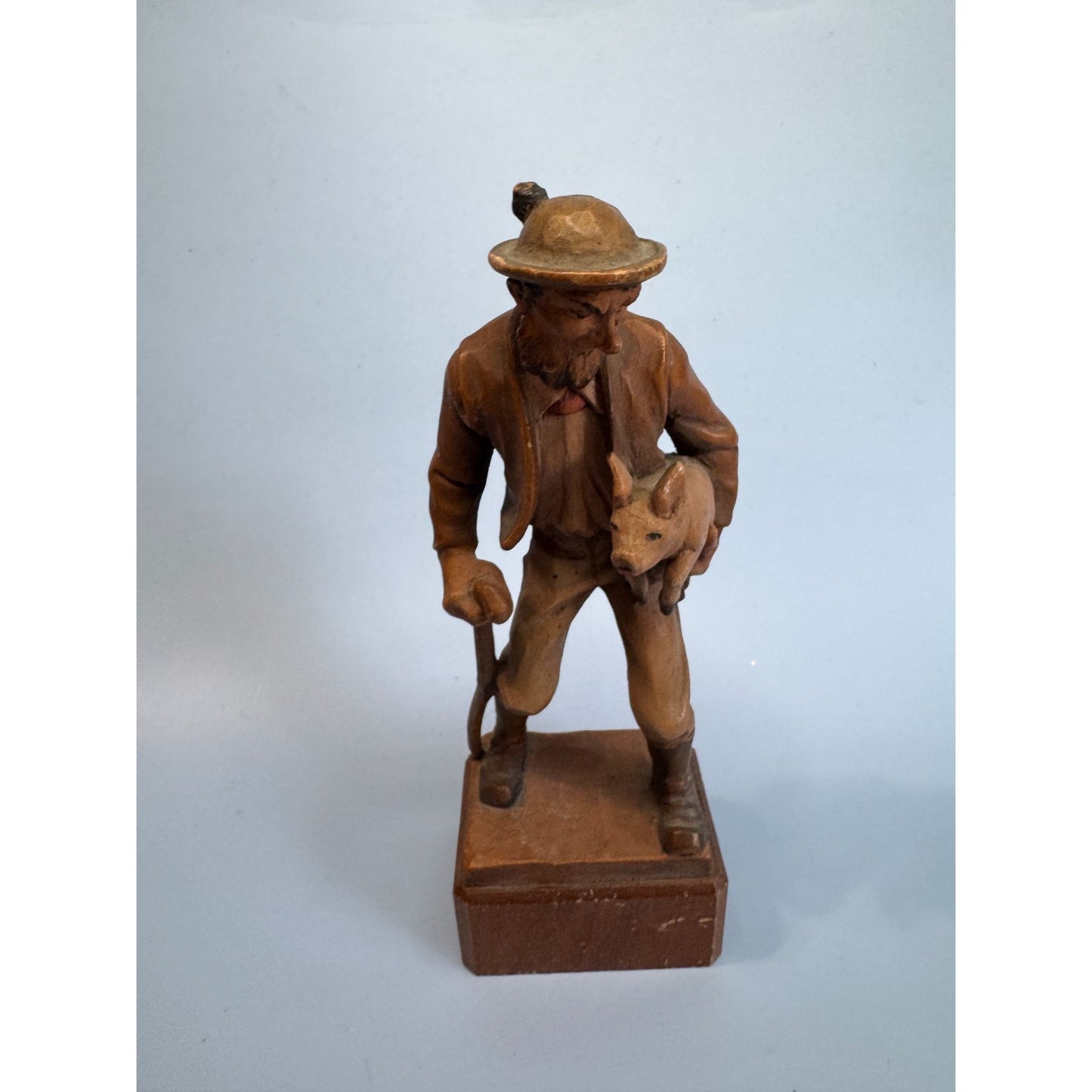Anri "A Good Price" Man With Pig Figurine C1960s 7"