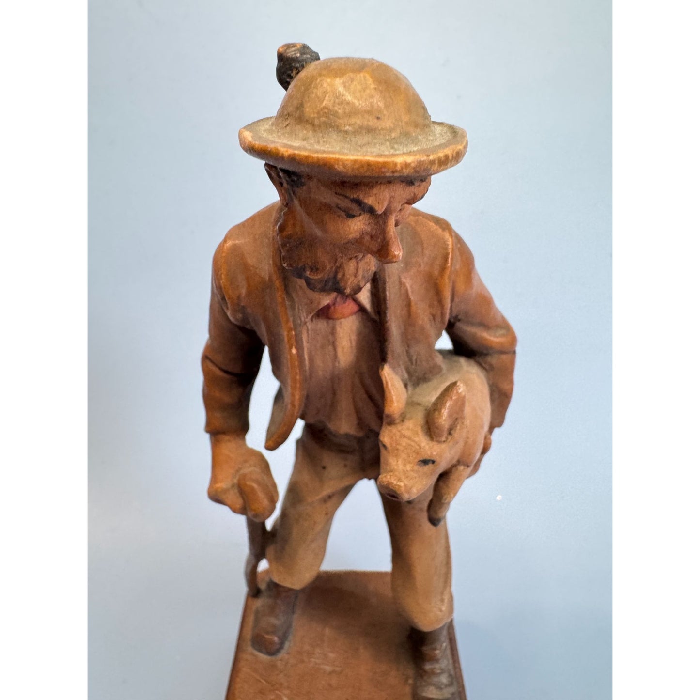 Anri "A Good Price" Man With Pig Figurine C1960s 7"