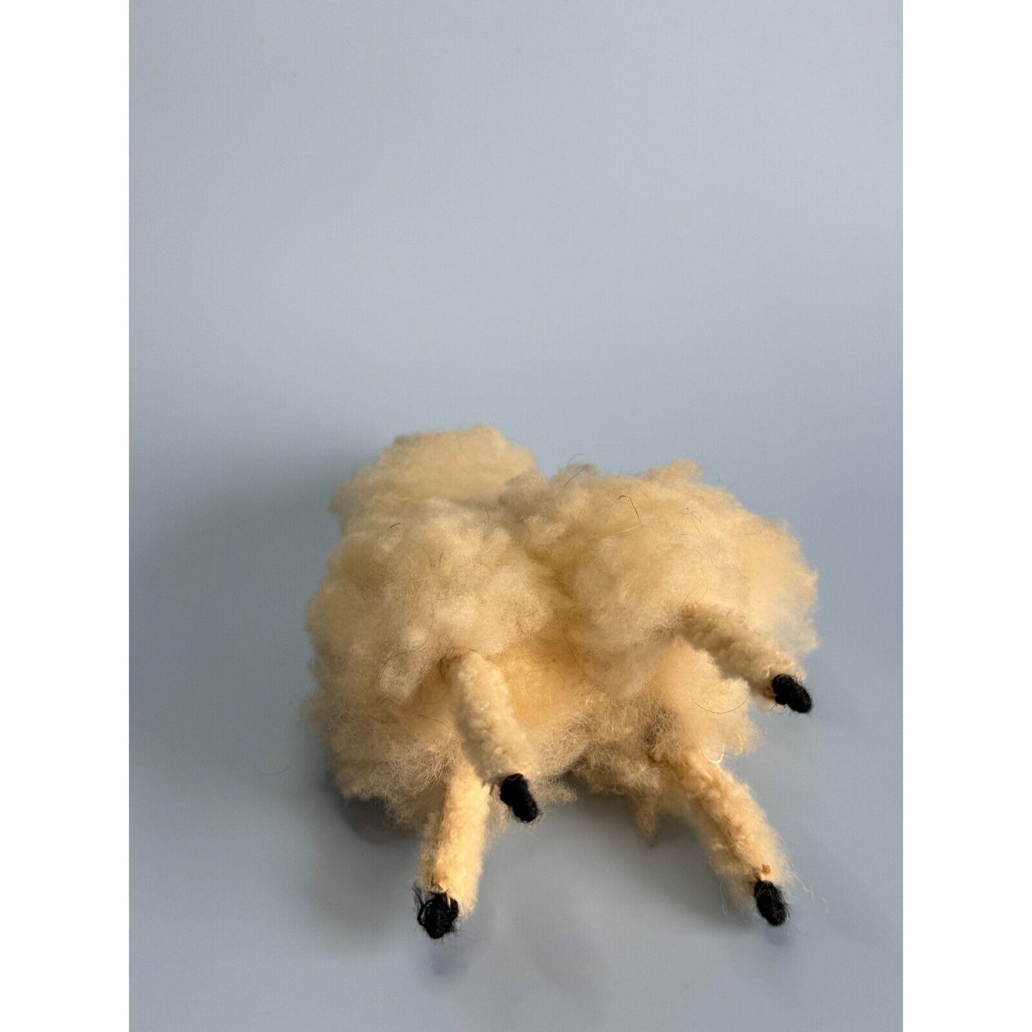 Vintage Peru Stuffed Llama Alpaca 5” Real Llama Fur C1980's 7" x 5"