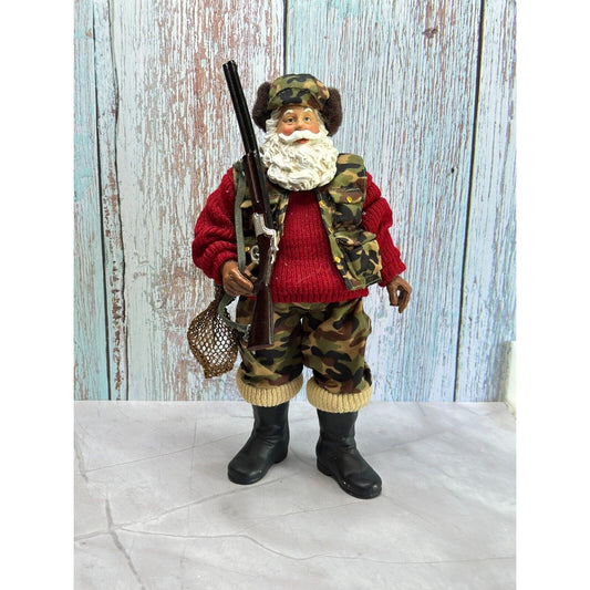 Vintage Kurt Adler Camo Hunting Santa Claus Christmas Figurine