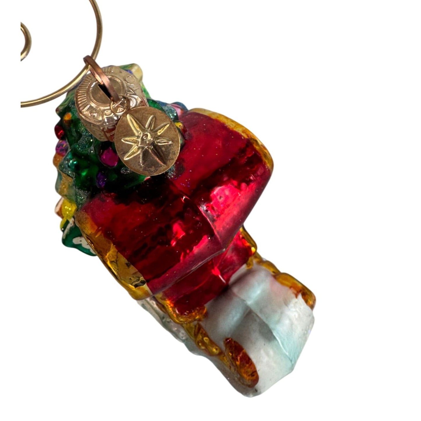 Christopher Radko Christmas Sleigh Tree Presents Blown Glass Ornament 4" x 4"